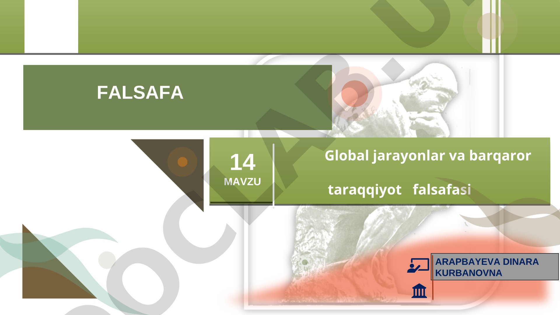 Global jarayonlar va barqaror taraqqiyot falsafasi