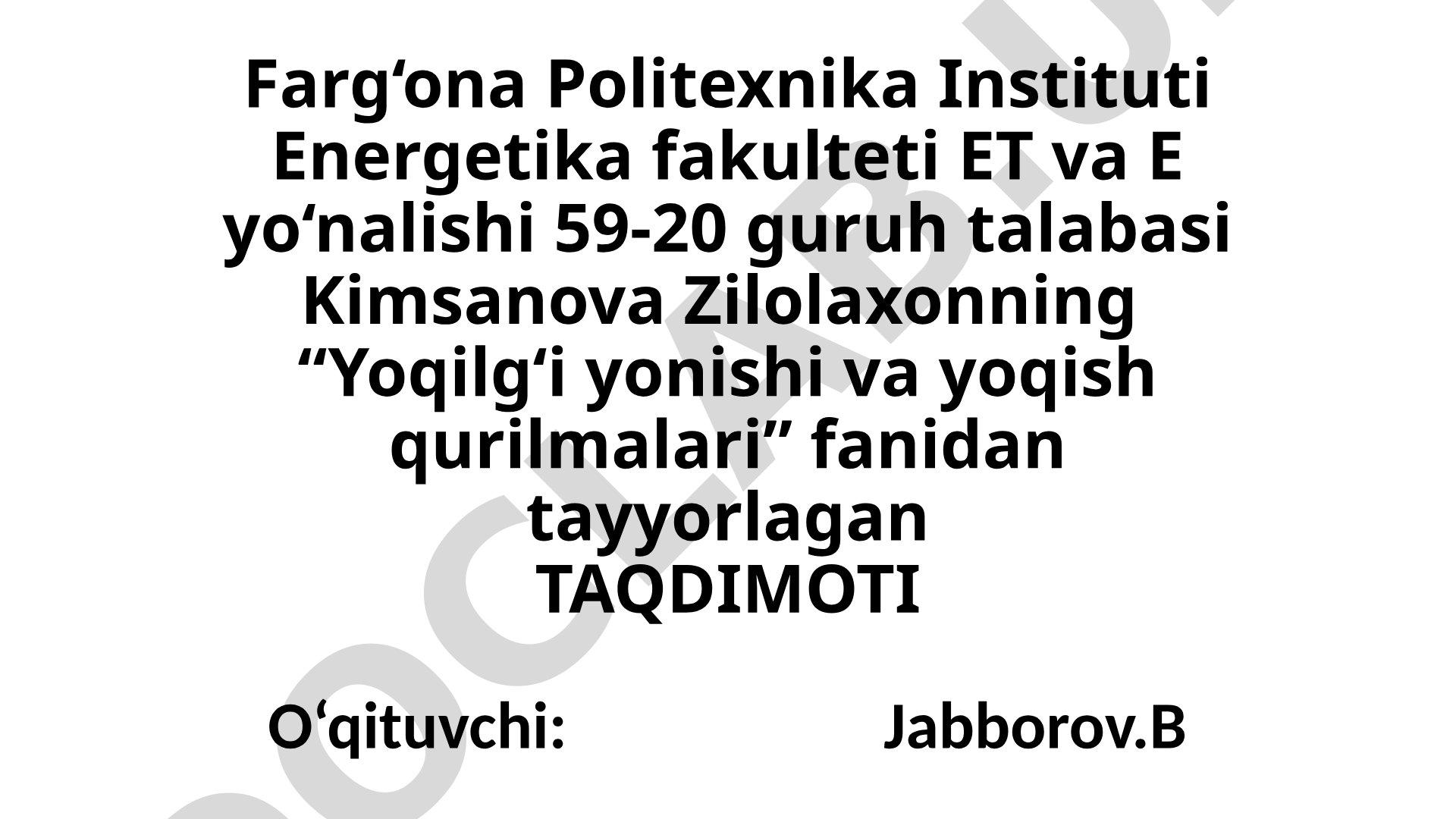 Gazsimon yoqilg'ining yonish turlari