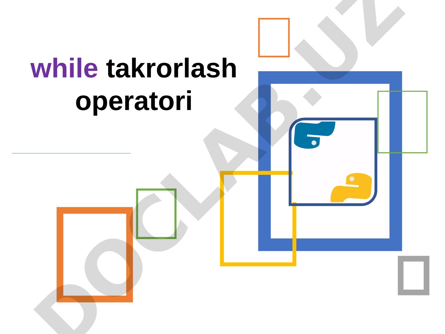 Python tilida while sikl operatori