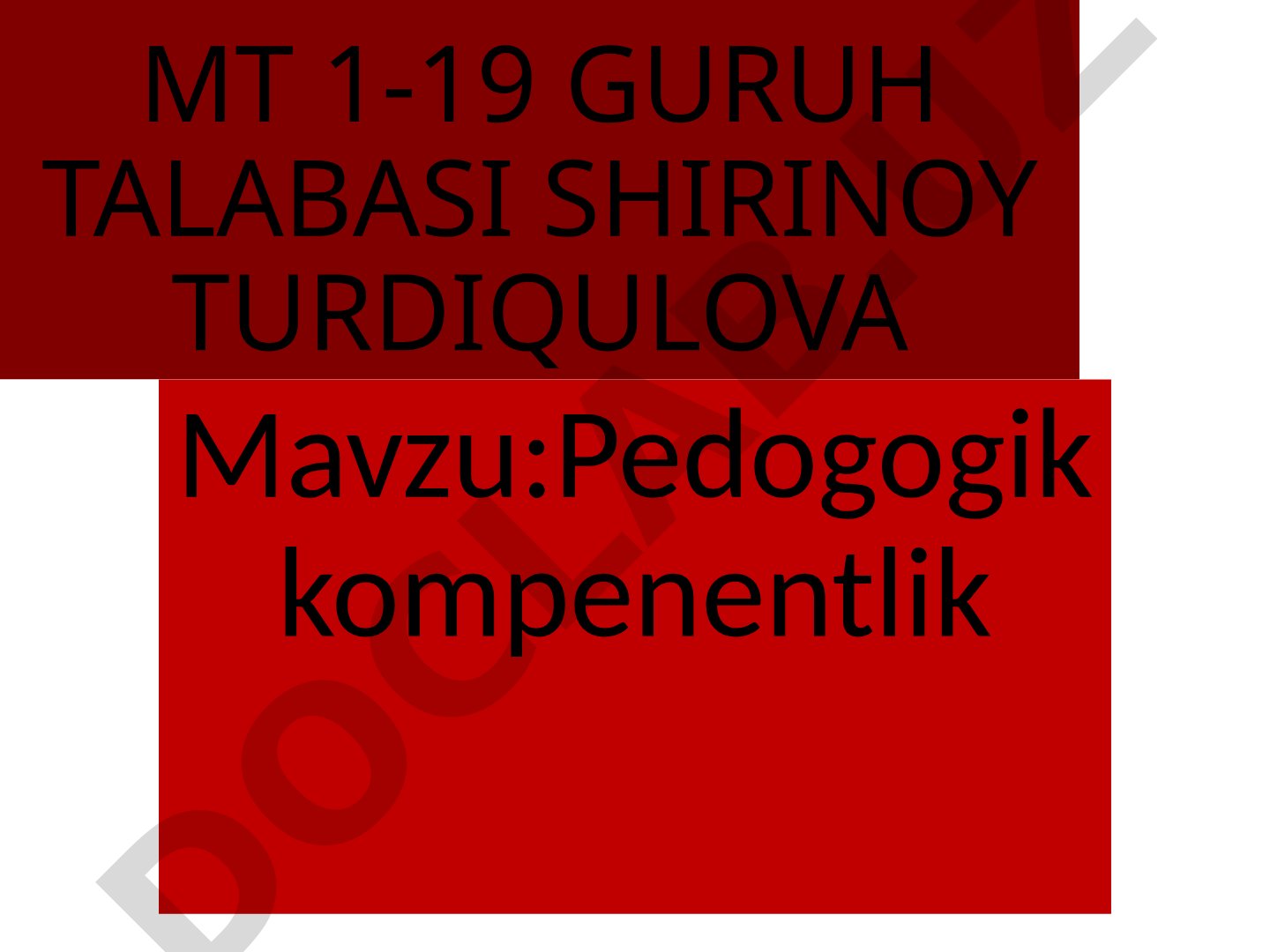 Pedagogik kompetentlik mavzusidagi taqdimot materiallari