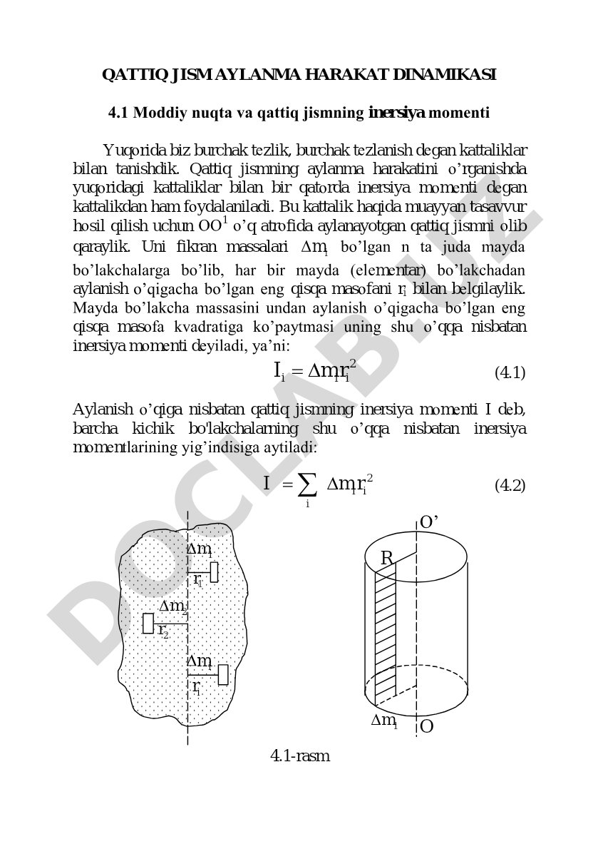 Qattiq jism aylanma harakat dinamikasi