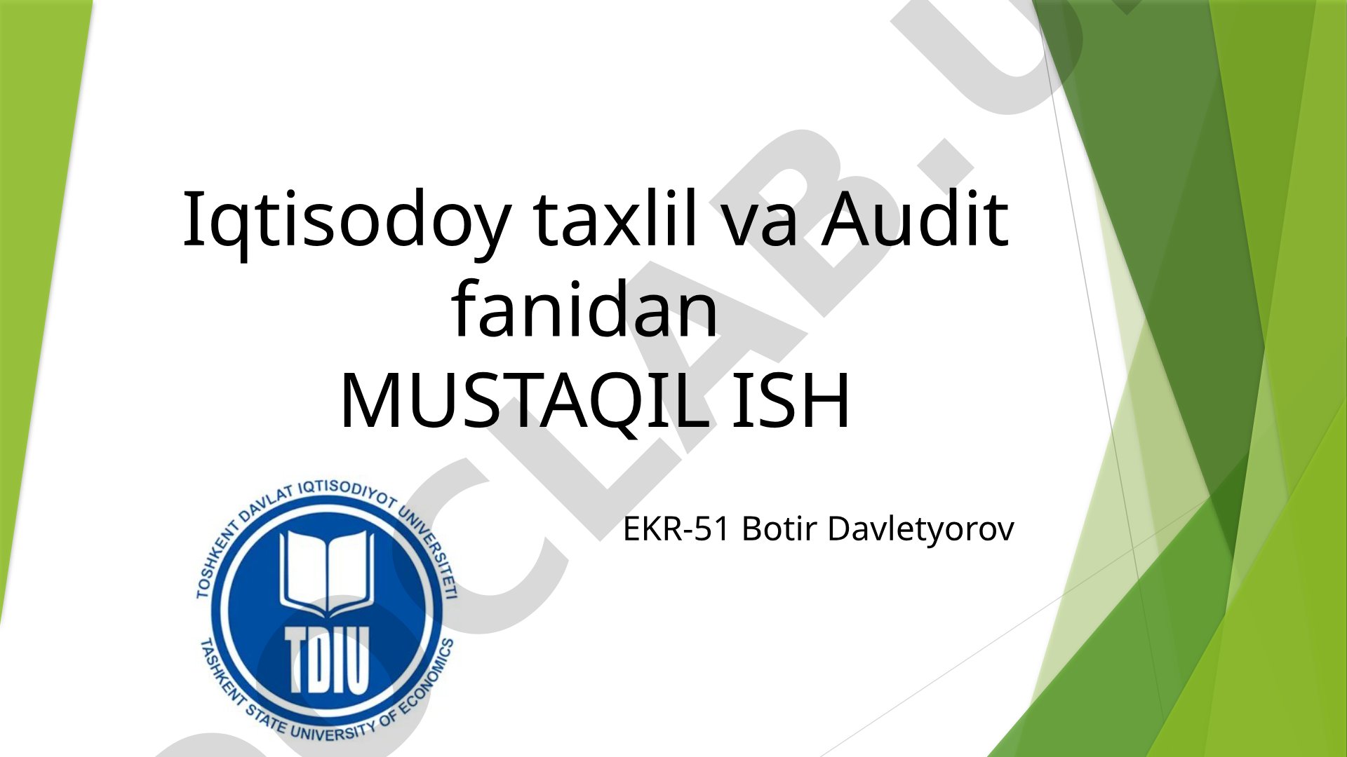 Iqtisodiy tahlilning oddiy-an’anaviy usullari