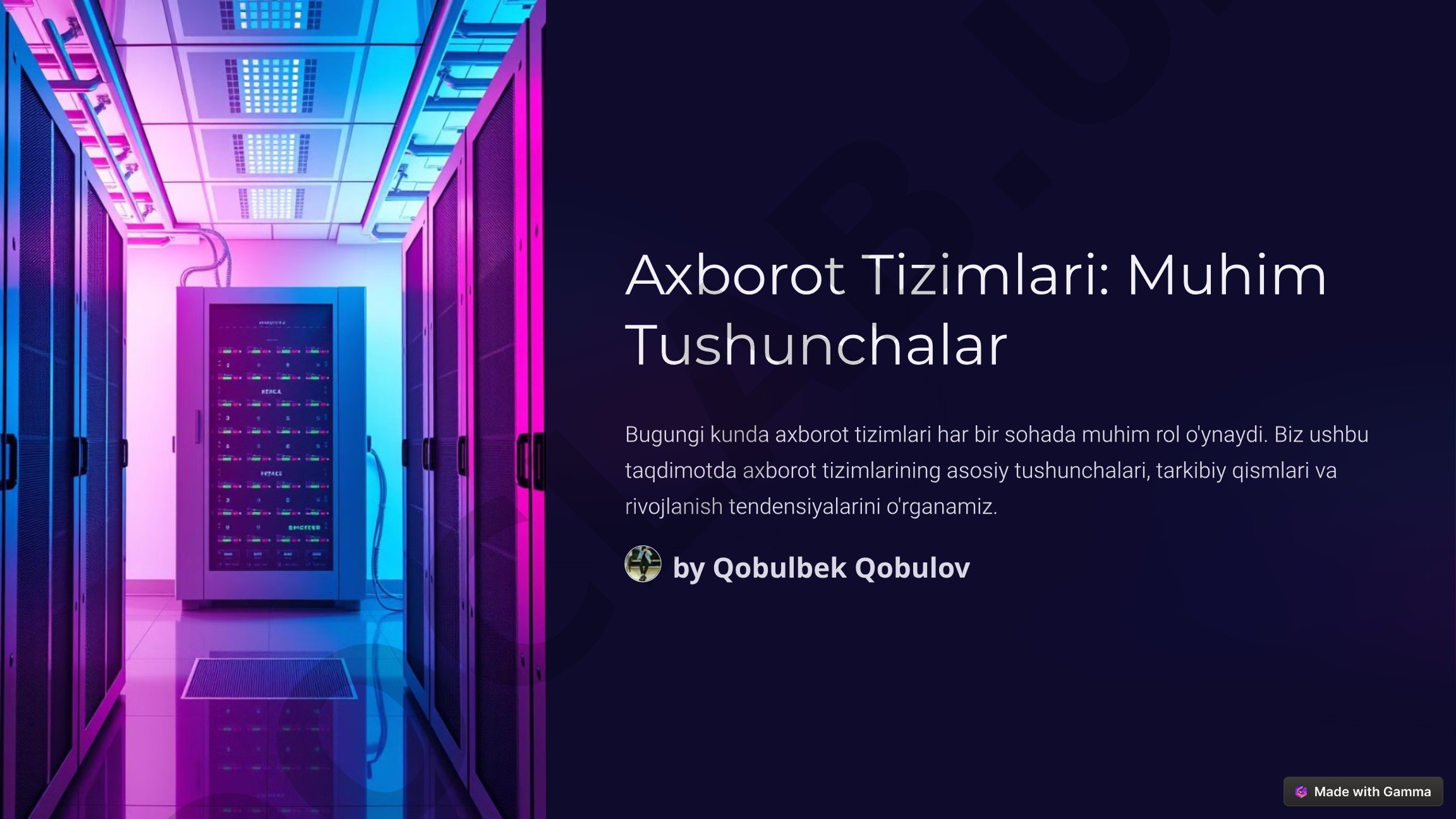 Axborot Tizimlari: Muhim Tushunchalar