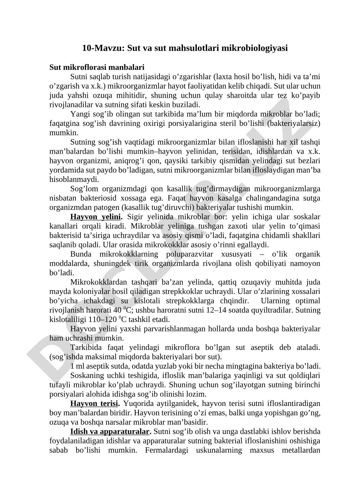 Sut va sut mahsulotlari mikrobiologiyasi