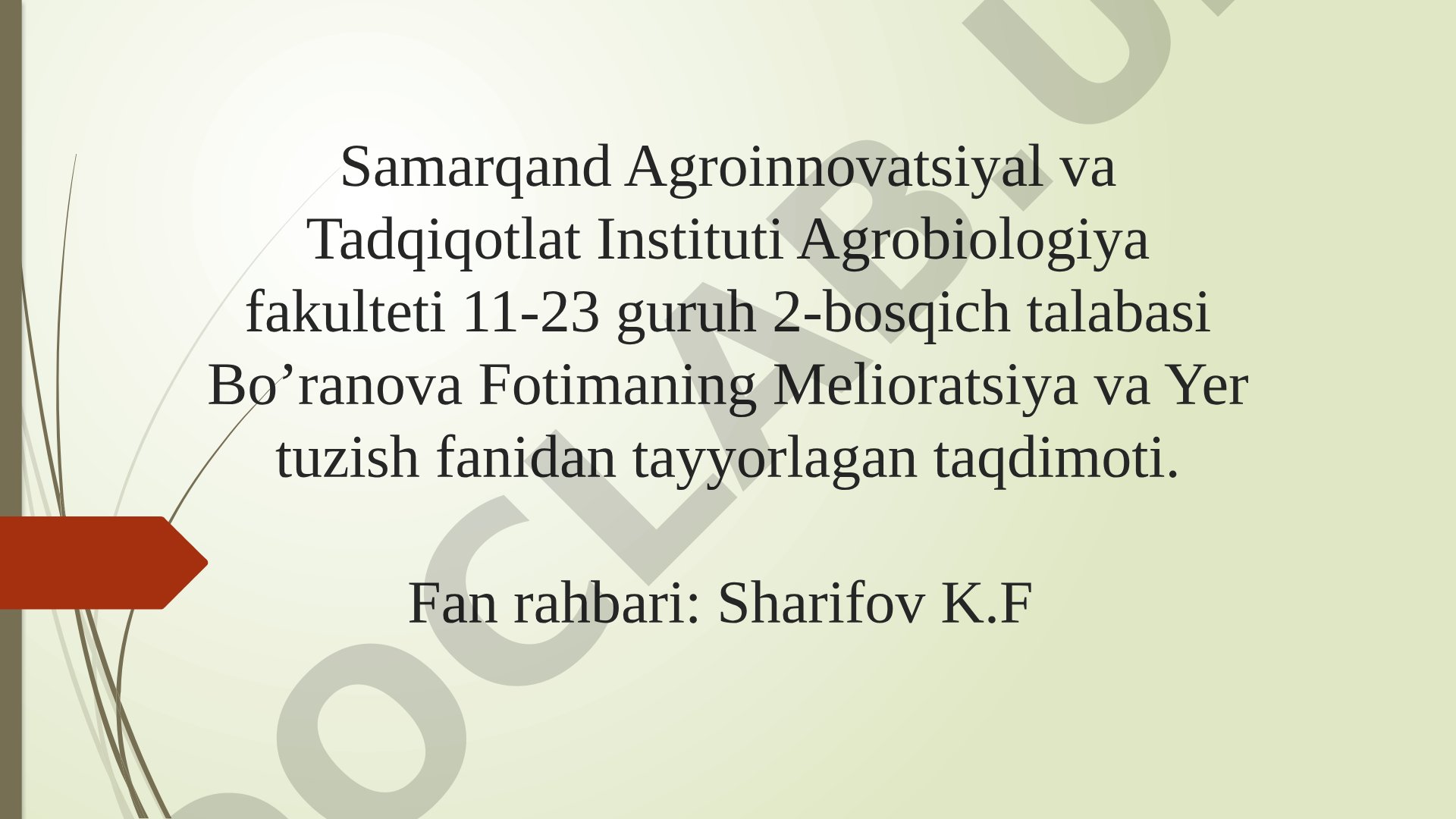 Kollektor-zovur suvlaridan ekinlarni sug’orishda foydalanish yo’llari