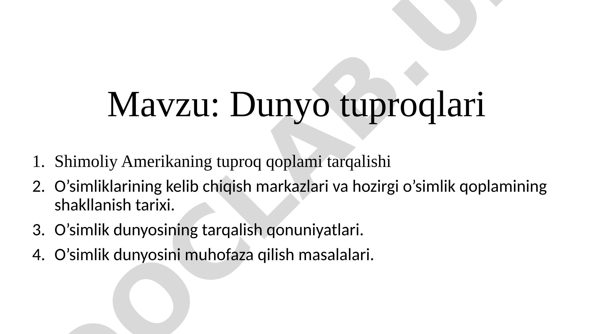 Dunyo tuproqlari Shimoliy Amerikaning tuproq qoplami tarqalishi