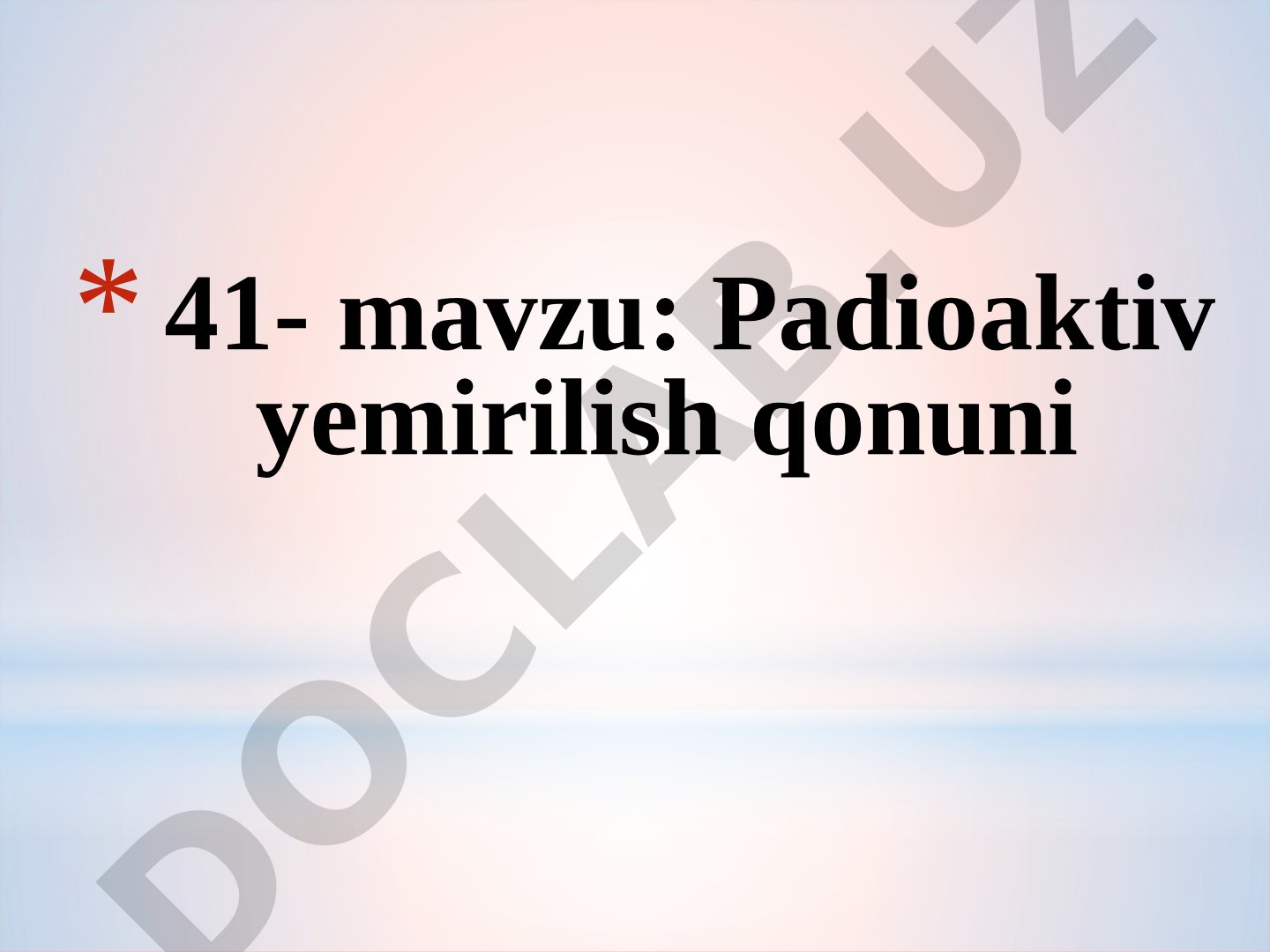 Padioaktiv yemirilish qonuni