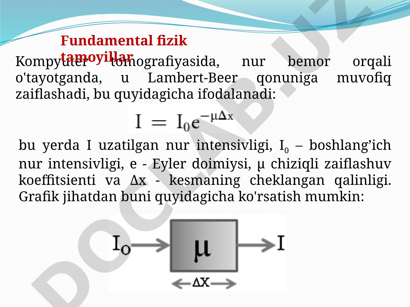Kompyuter tomografiyasining fundamental fizik tamoyillari
