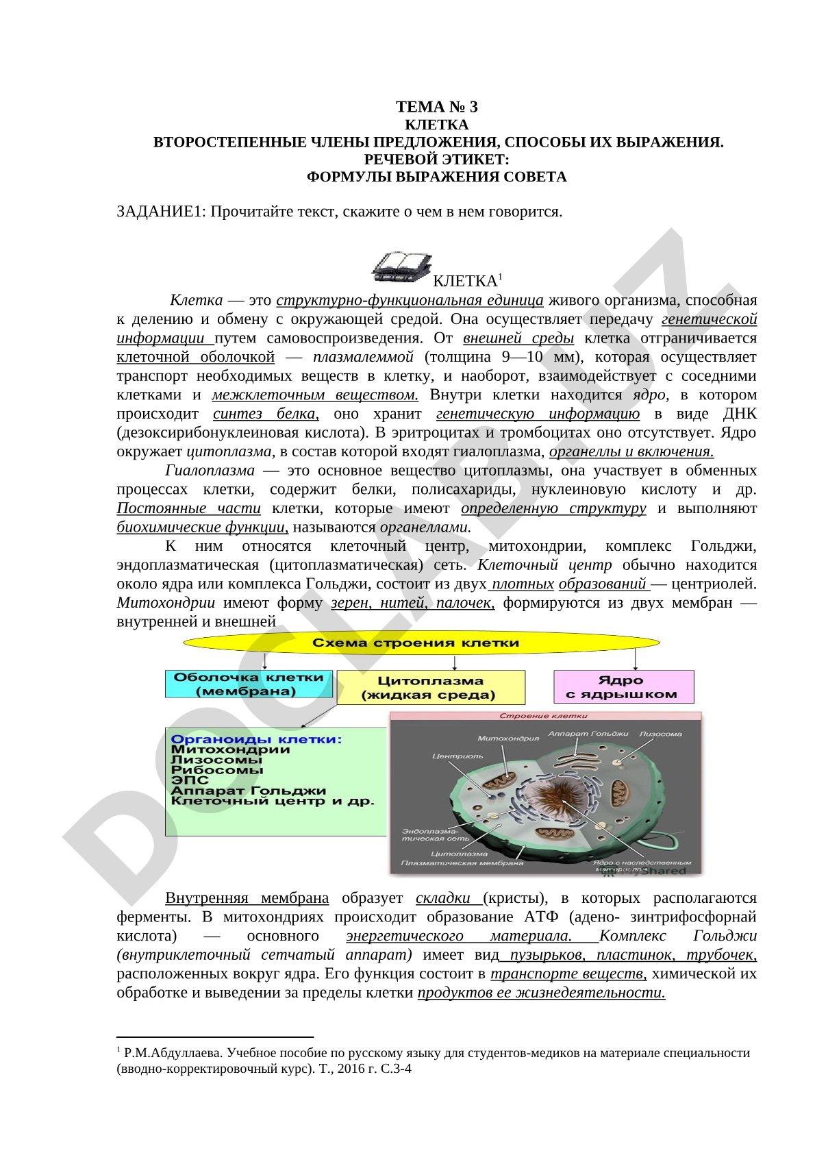 КЛЕТКА ВТОРОСТЕПЕННЫЕ ЧЛЕНЫ ПРЕДЛОЖЕНИЯ, СПОСОБЫ ИХ ВЫРАЖЕНИЯ. РЕЧЕВОЙ ЭТИКЕТ: ФОРМУЛЫ ВЫРАЖЕНИЯ СОВЕТА