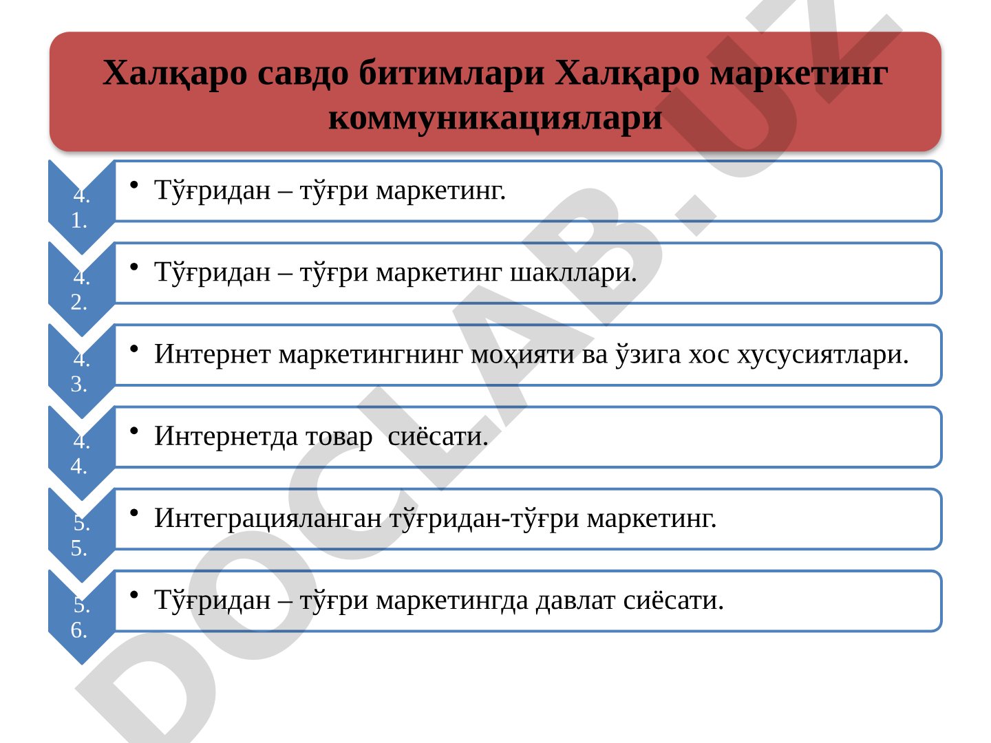 Халқаро савдо битимлари ва тўғридан-тўғри маркетинг