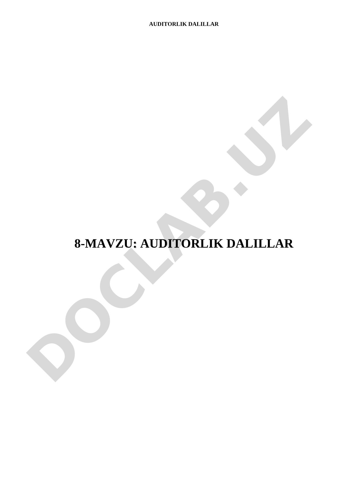Auditorlik dalillar