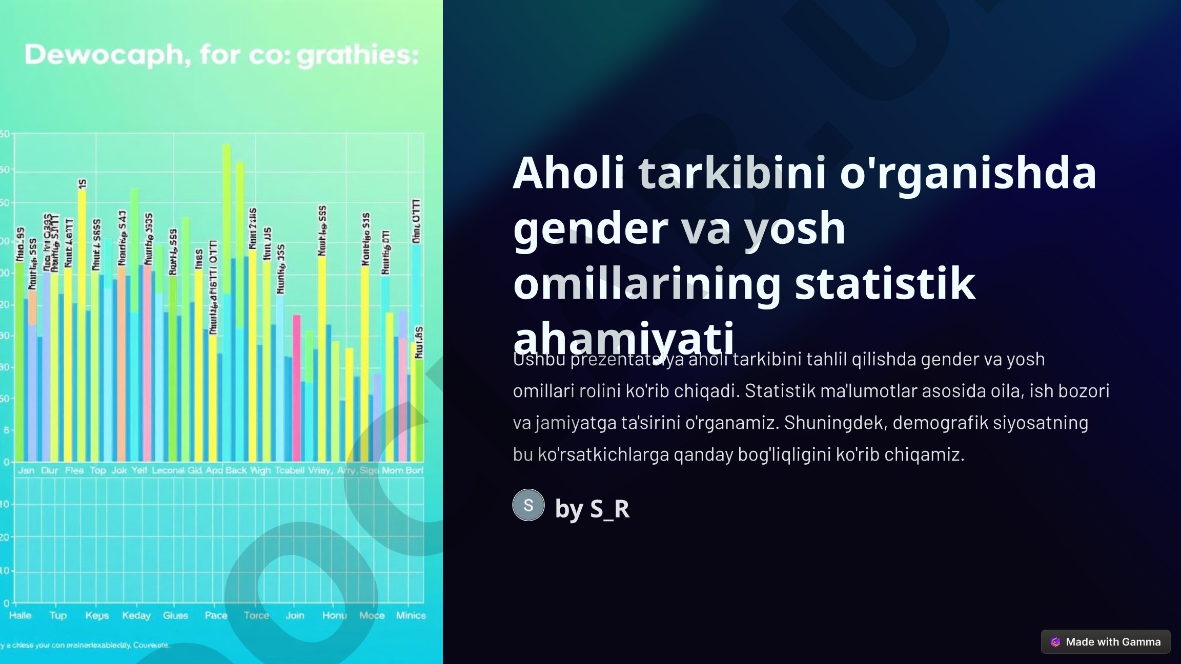 Aholi tarkibini o'rganishda gender va yosh omillarining statistik ahamiyati