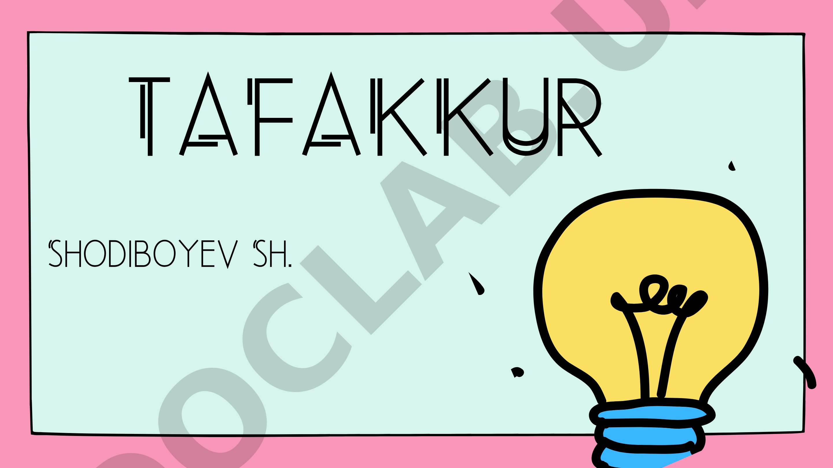 Tafakkur va fikr tushunchalari