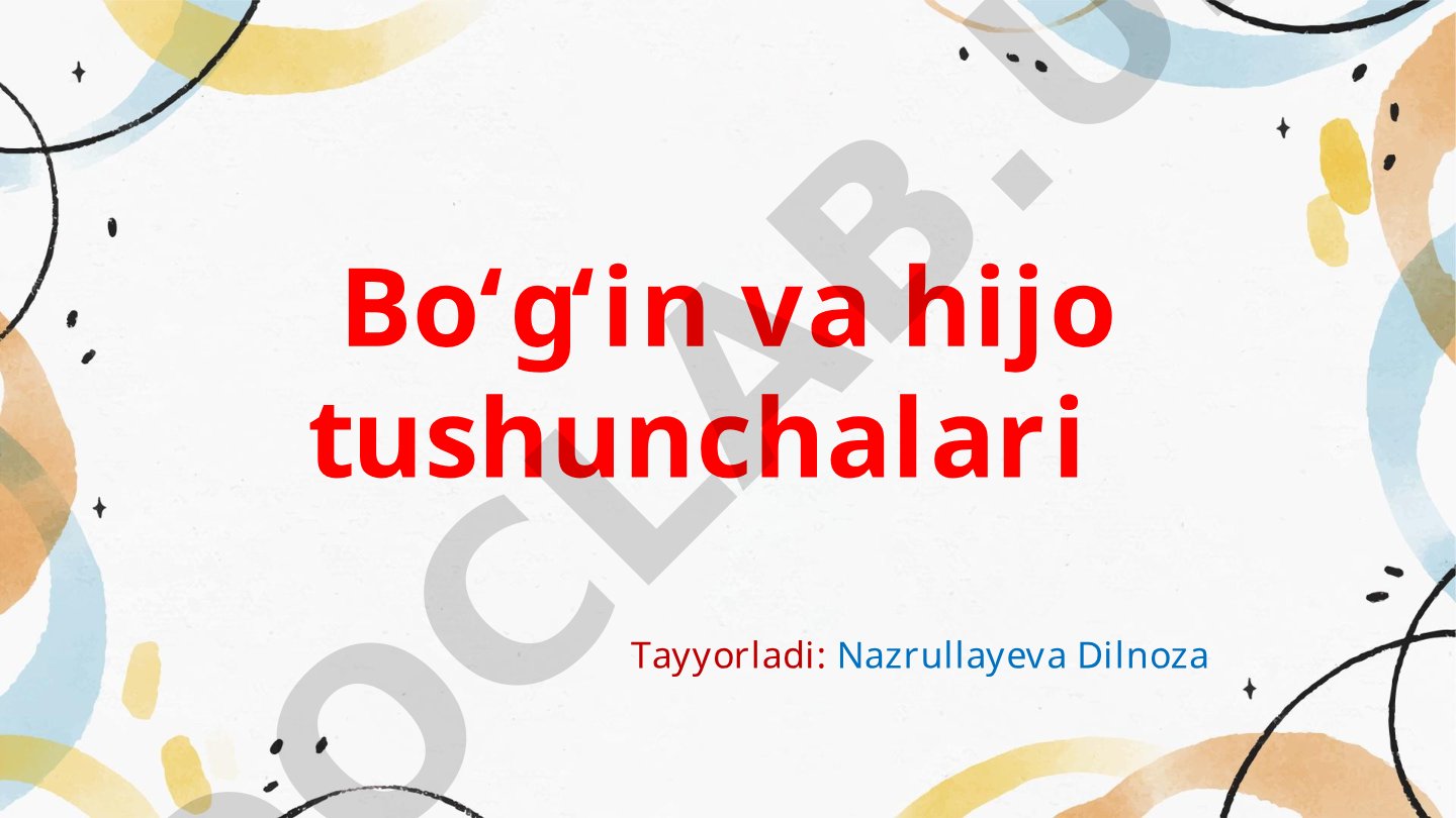Bo‘g‘in va hijo tushunchalari