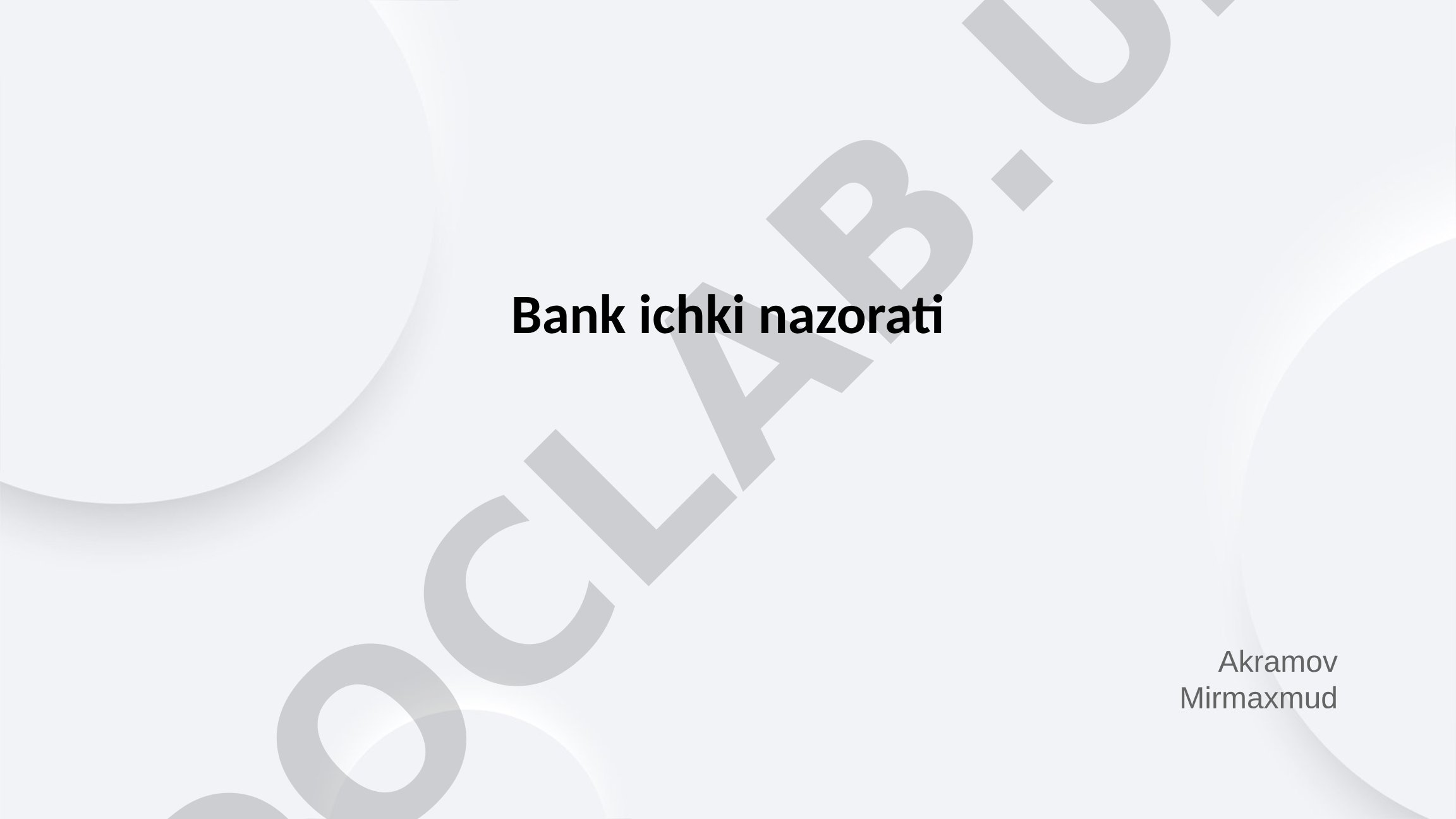 Bank ichki nazorati