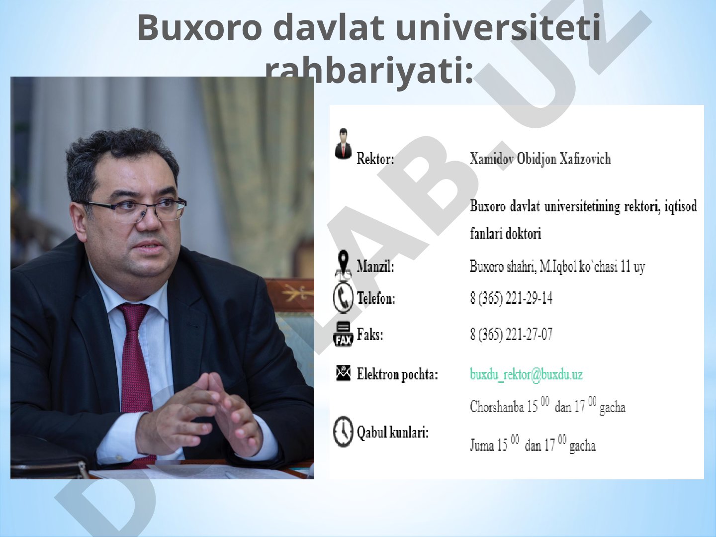 Buxoro davlat universiteti rahbariyati