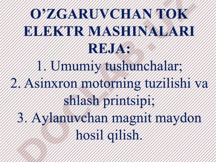 O'zgaruvchan tok elektr mashinalari