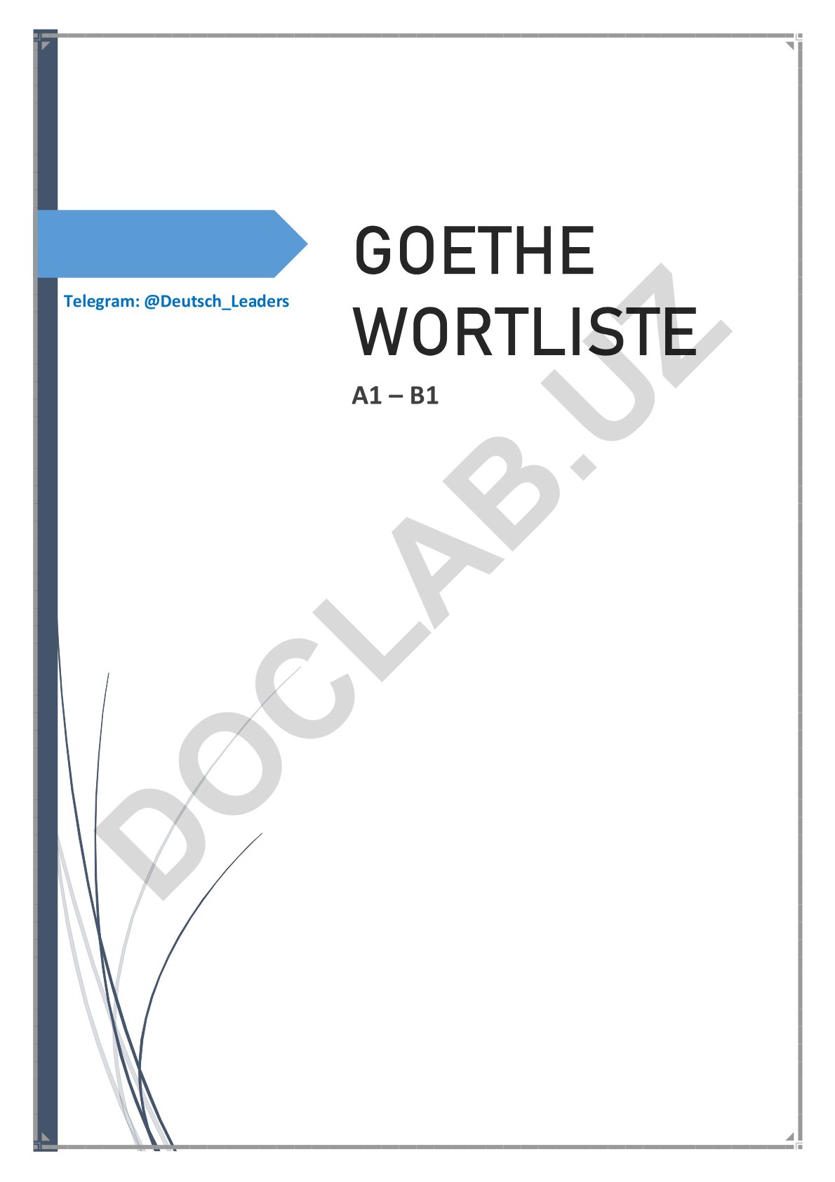 Goethe so'zlar ro'yxati A1-B1 darajalari uchun