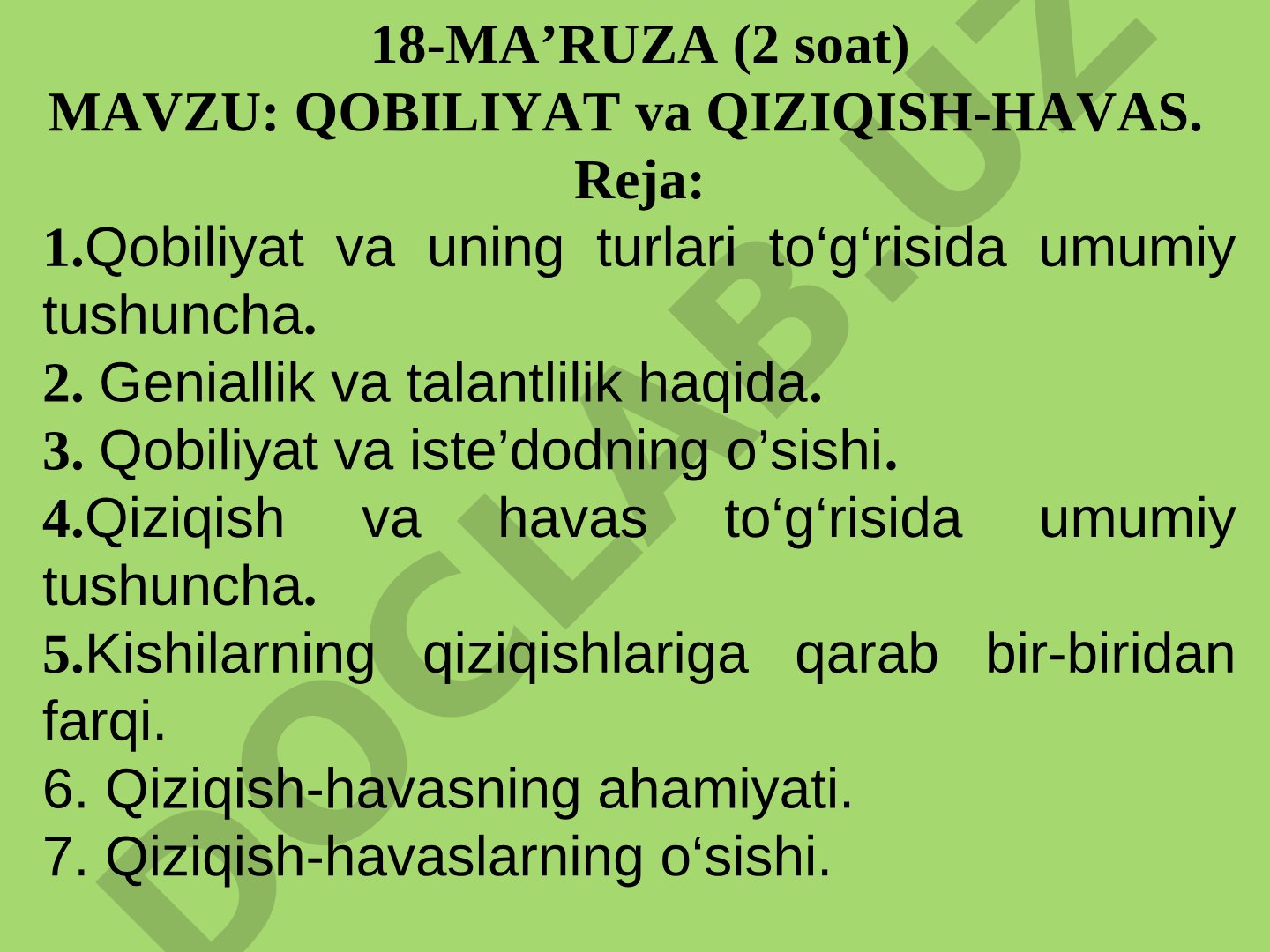 Qobiliyat va qiziqish-havas