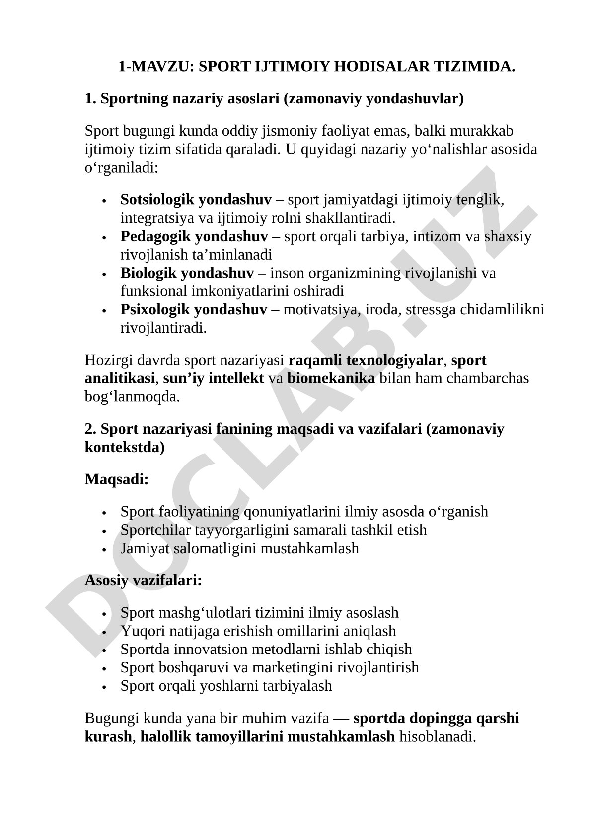 Sport ijtimoiy hodisalar tizimida