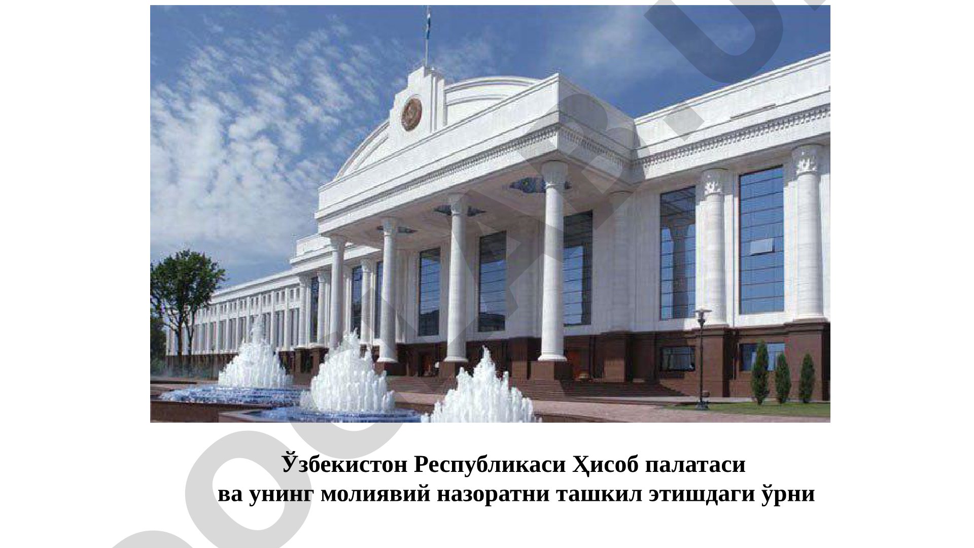 Ўзбекистон Республикаси Ҳисоб палатаси ва унинг молиявий назоратни ташкил этишдаги ўрни
