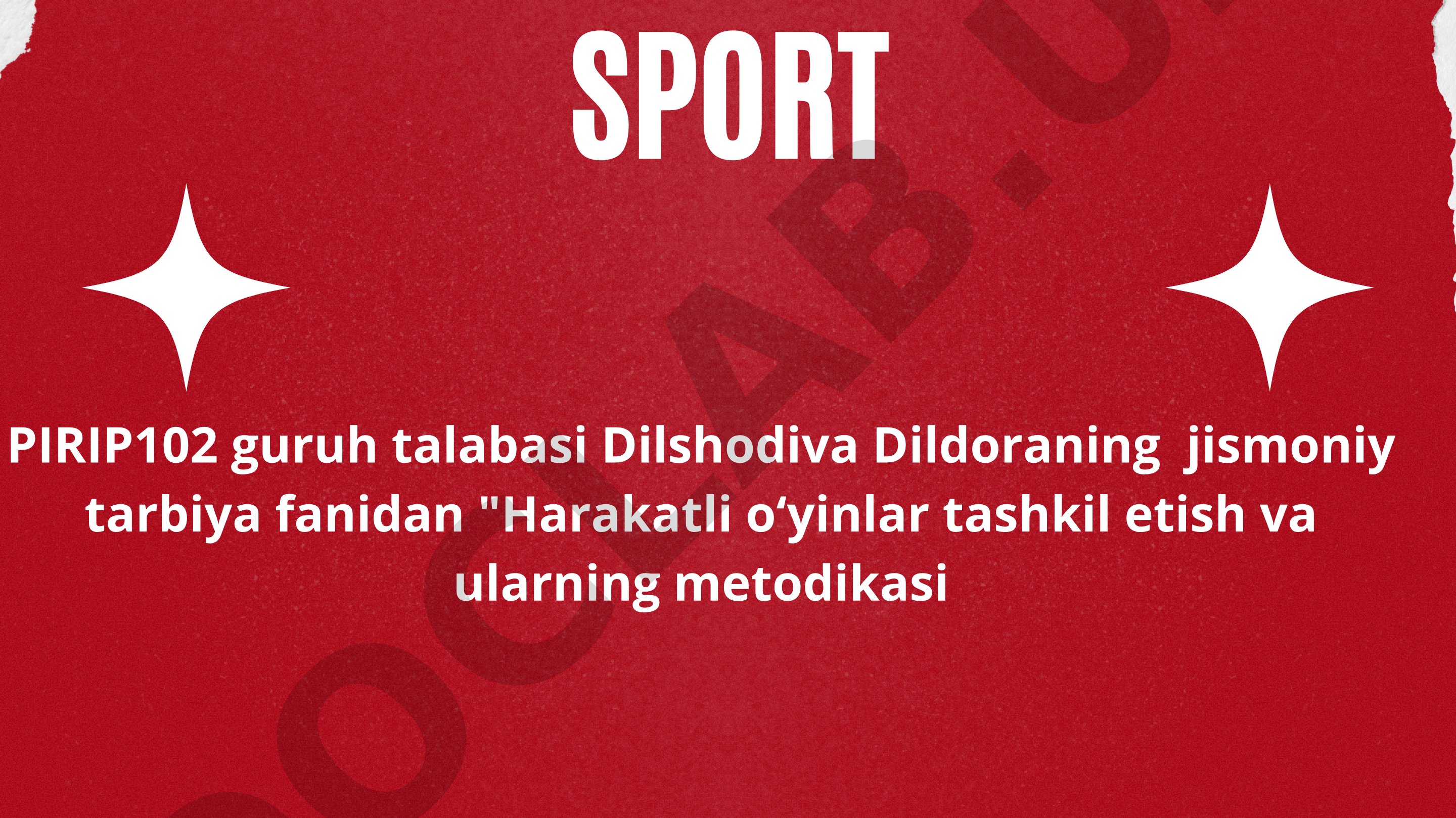 Harakatli oʻyinlar tashkil etish va ularning metodikasi
