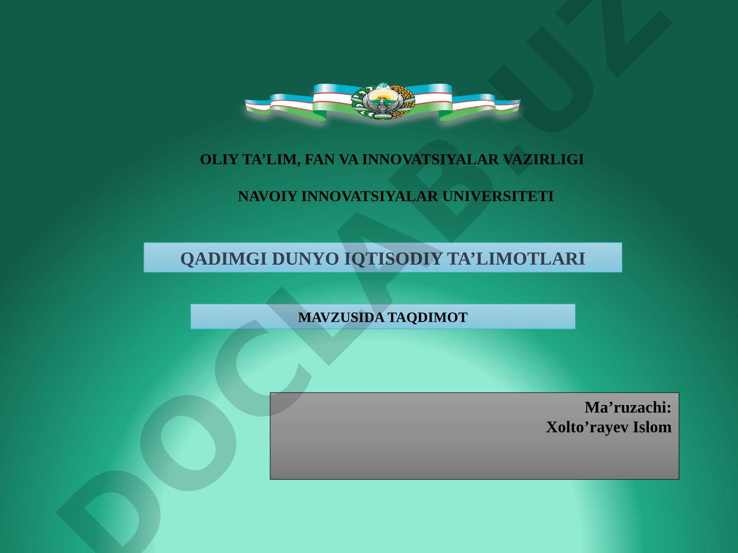 Qadimgi dunyo iqtisodiy g‘oyalari