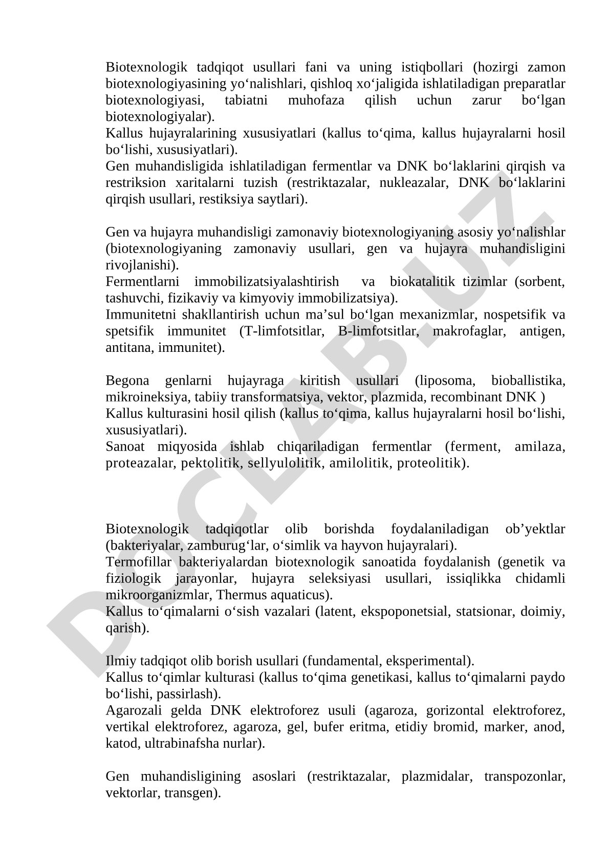Biotexnologik tadqiqot usullari fani va uning istiqbollari