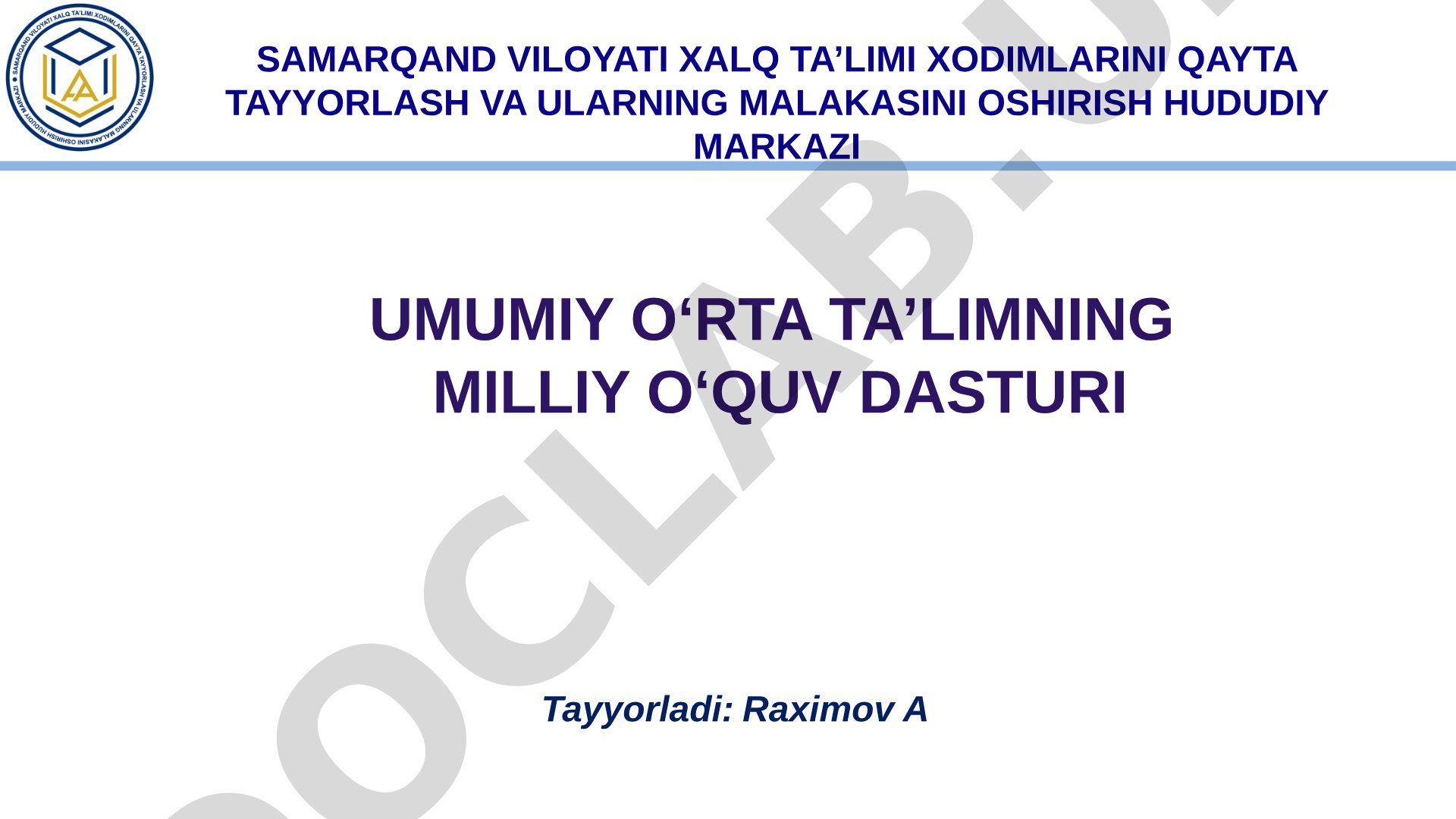 Milliy o‘quv dasturi va XXI asr ko‘nikmalarini rivojlantirish