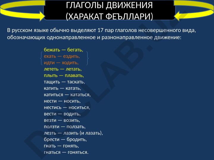 Глаголы движения в русском языке
