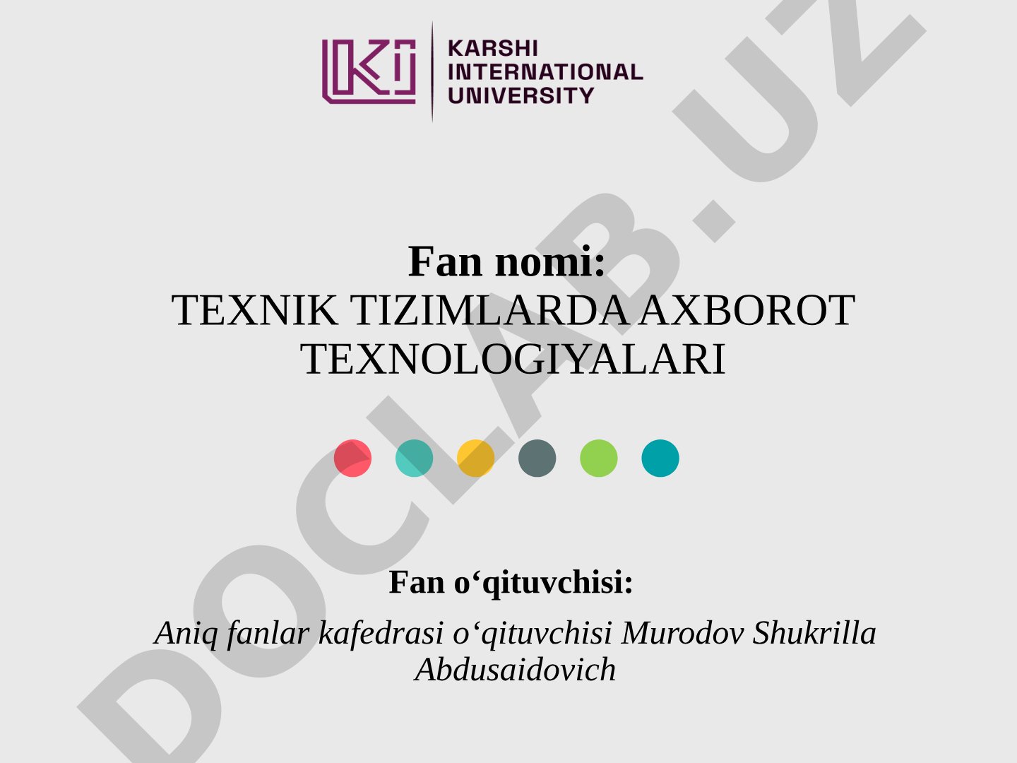 Axborot texnologiyalarining infratuzilmasi