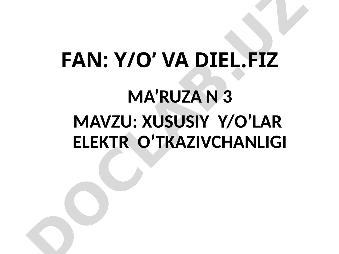 Xususiy yarimo'tkazgichlar elektr o'tkazuvchanligi