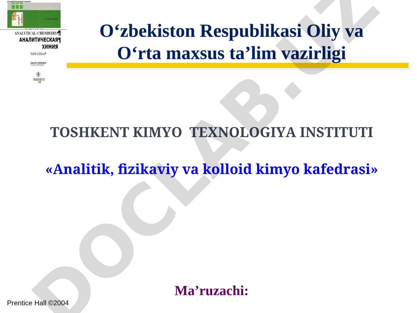 Neytrallash (kislota-asosli titrlash) usuli asoslari. Indikatorlarning ionva xromofor nazariyasi
