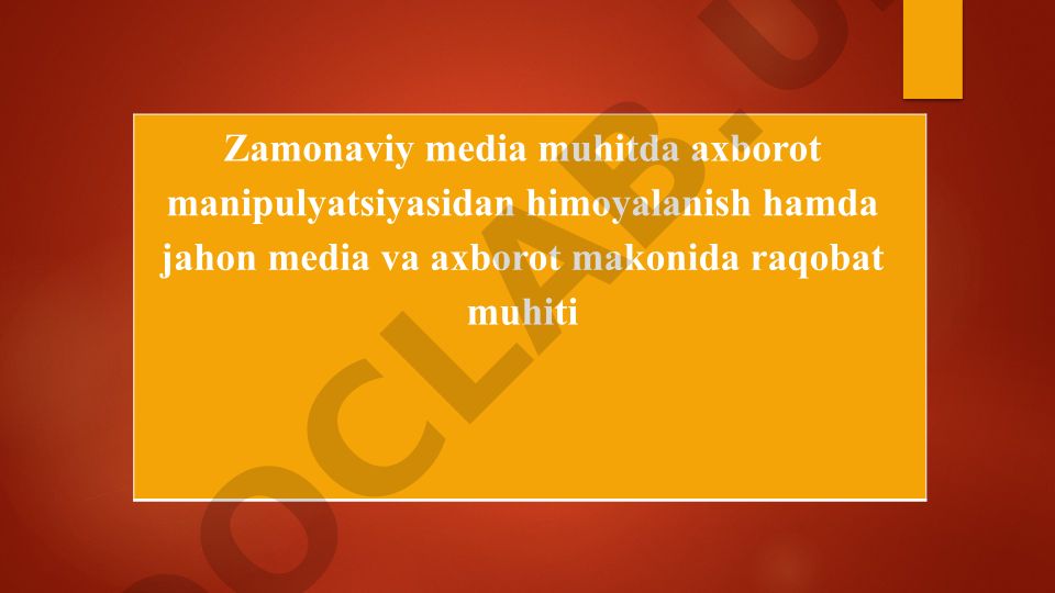 Zamonaviy media muhitida axborot manipulyatsiyasidan himoyalanish