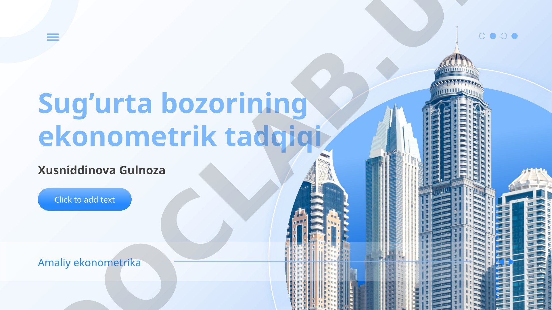Sug'urta bozorining ekonometrik tadqiqi