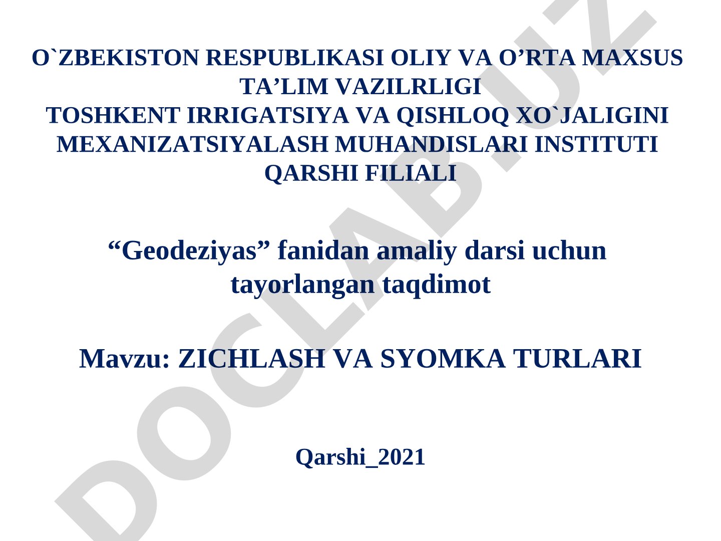 Zichlash va syomka turlari