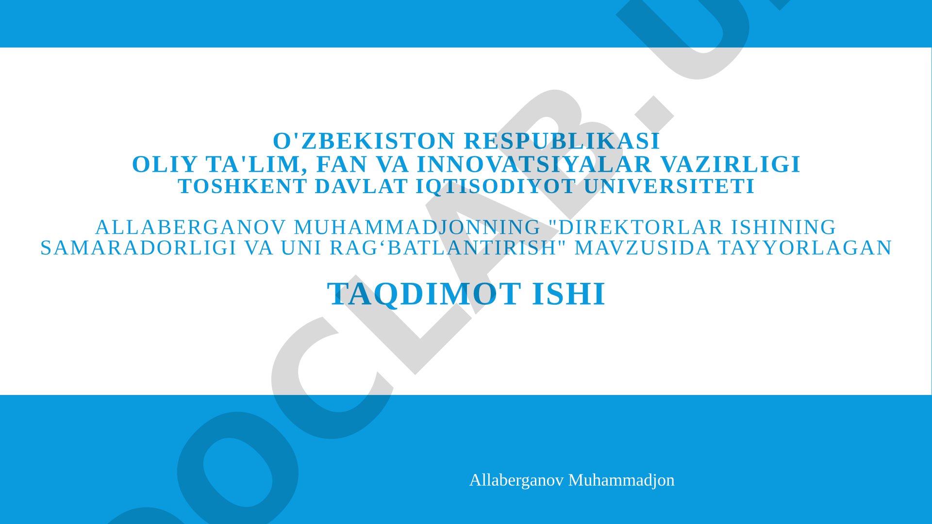 Direktorlar ishining samaradorligi va uni ragʻbatlantirish