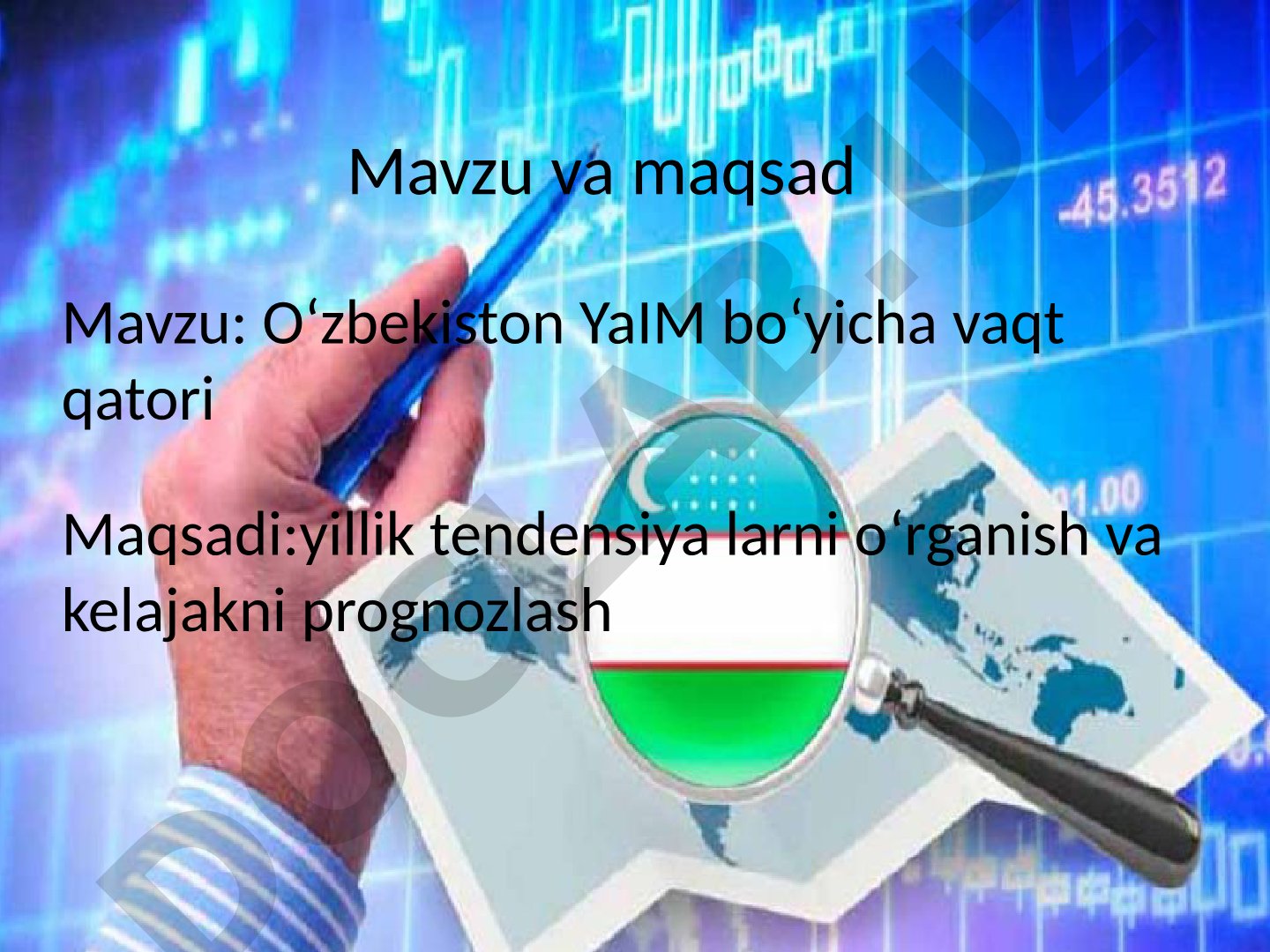Oʻzbekiston YaIM boʻyicha vaqt qatori