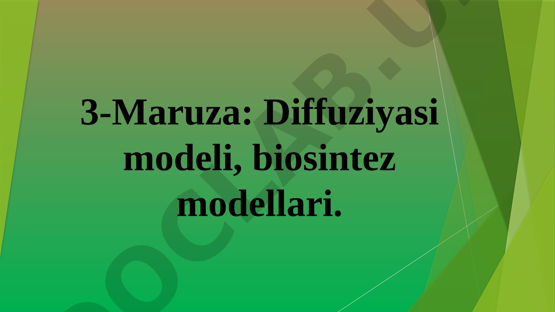Diffuziyasi modeli, biosintez modellari