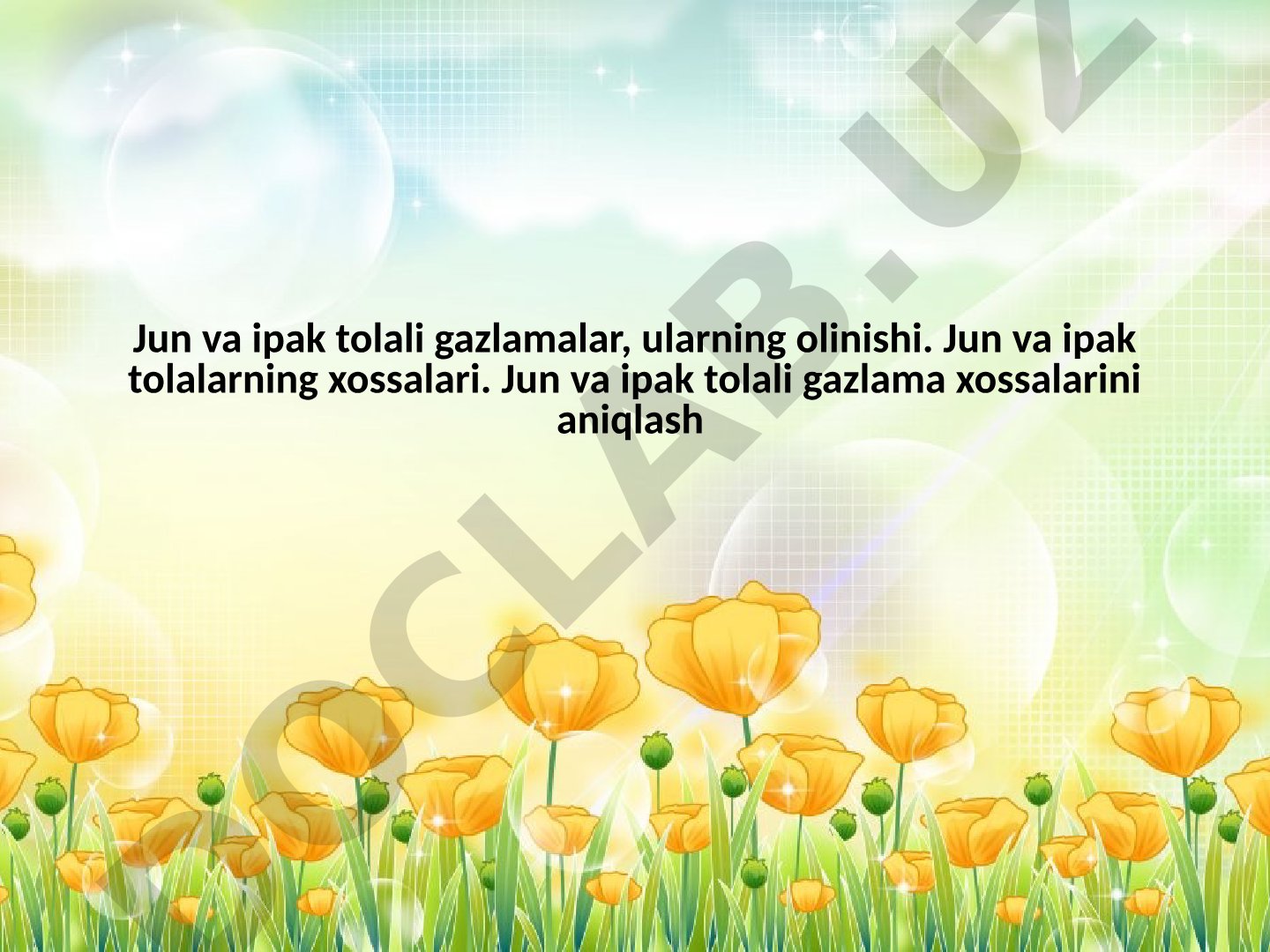 Jun va ipak tolali gazlamalar, ularning olinishi va xossalari
