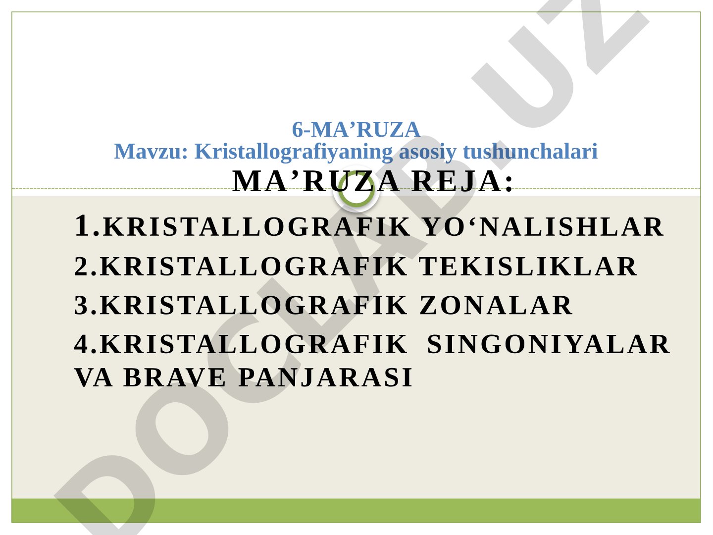 Kristallografik yo'nalishlar, tekisliklar, zonalar, singoniyalar va Brave panjarasi