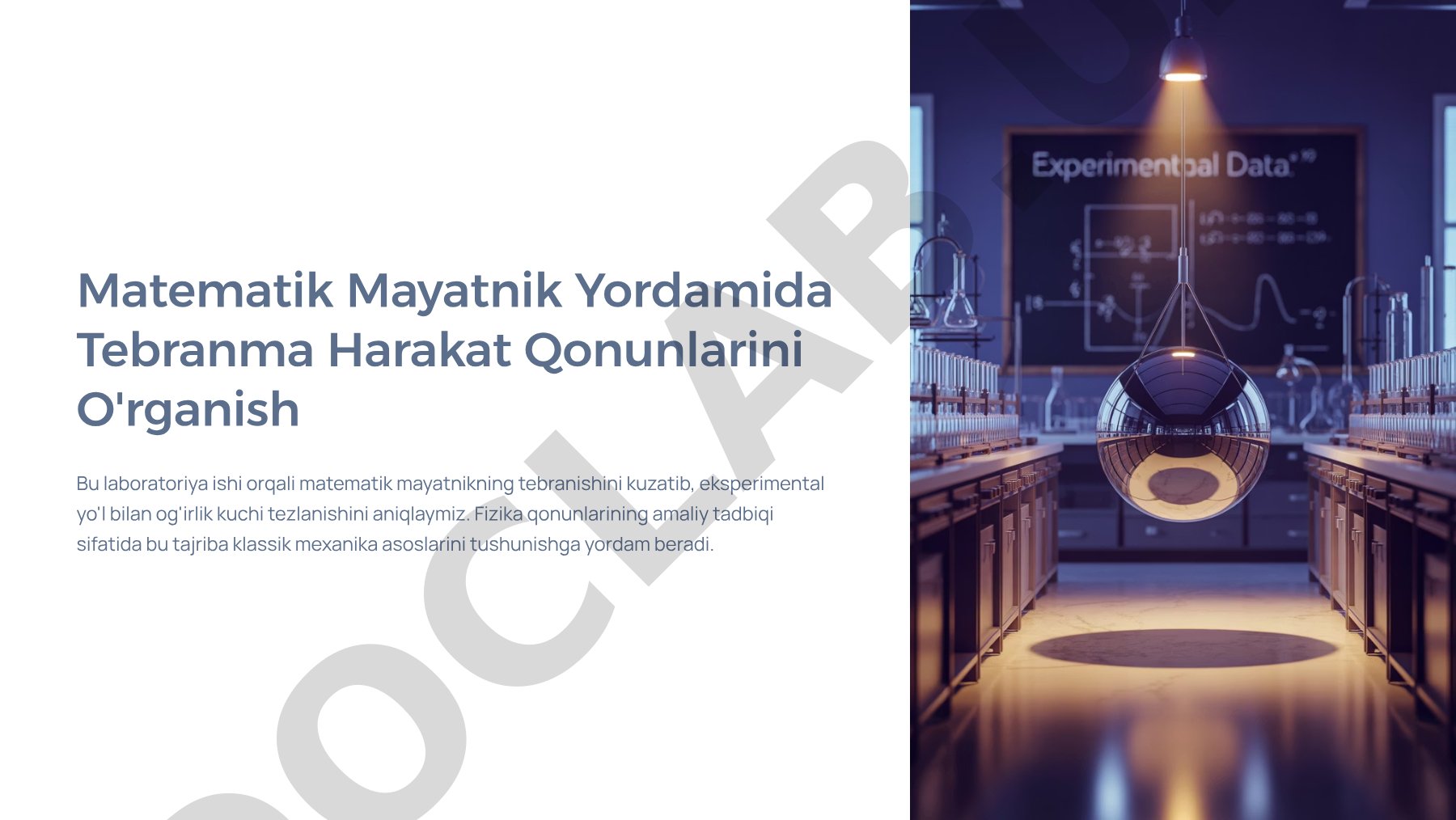 Matematik mayatnik yordamida tebranma harakat qonunlarini o'rganish