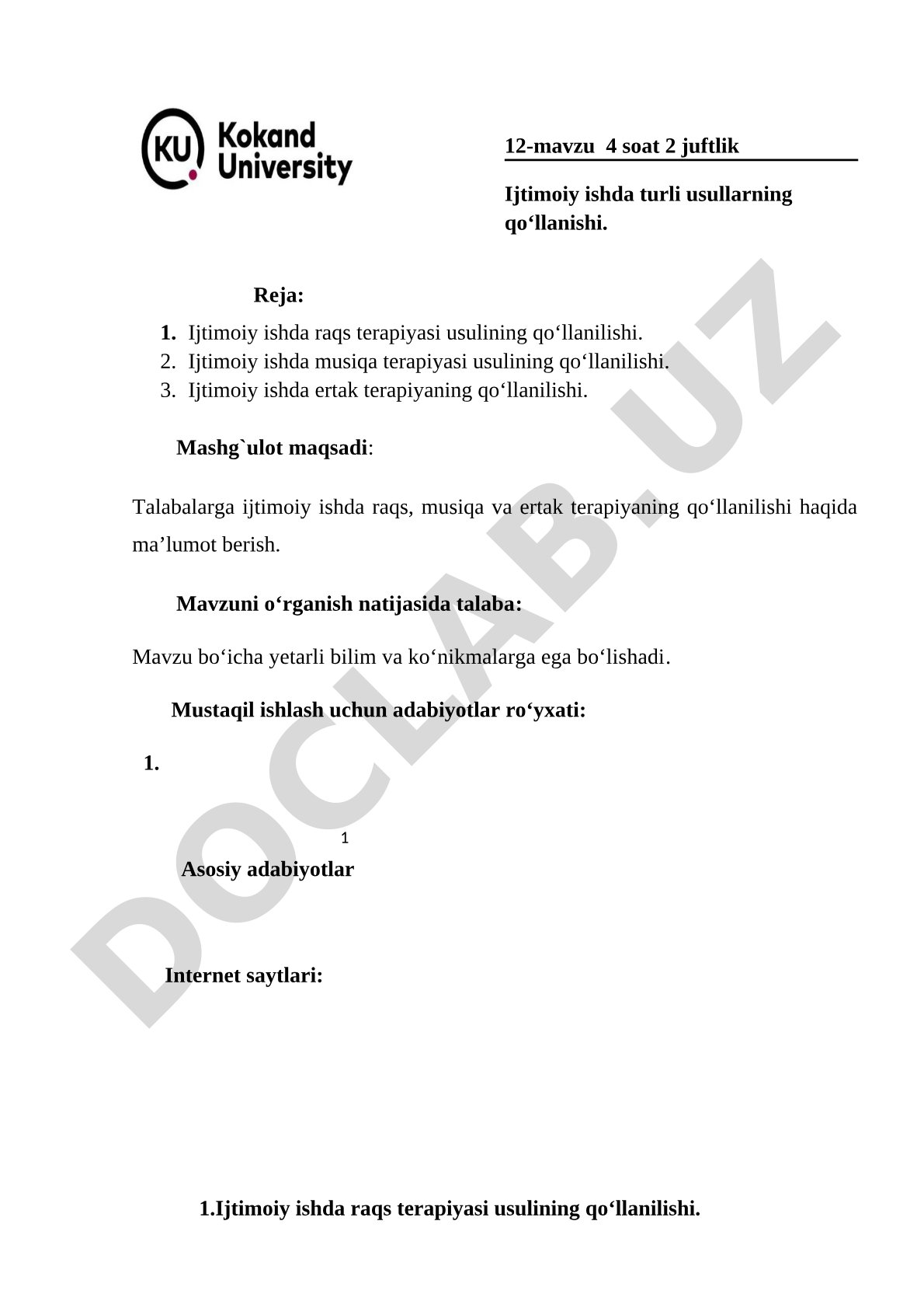 Ijtimoiy ishda turli usullarning qo‘llanishi