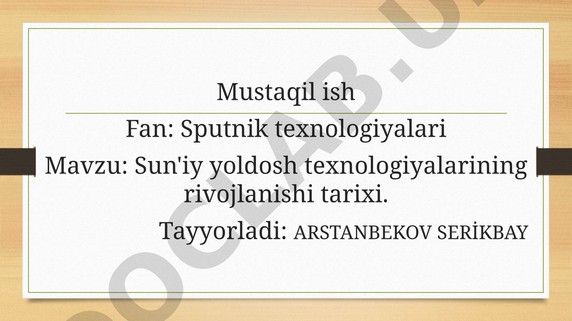 Sun'iy yo'ldosh texnologiyalarining rivojlanishi tarixi