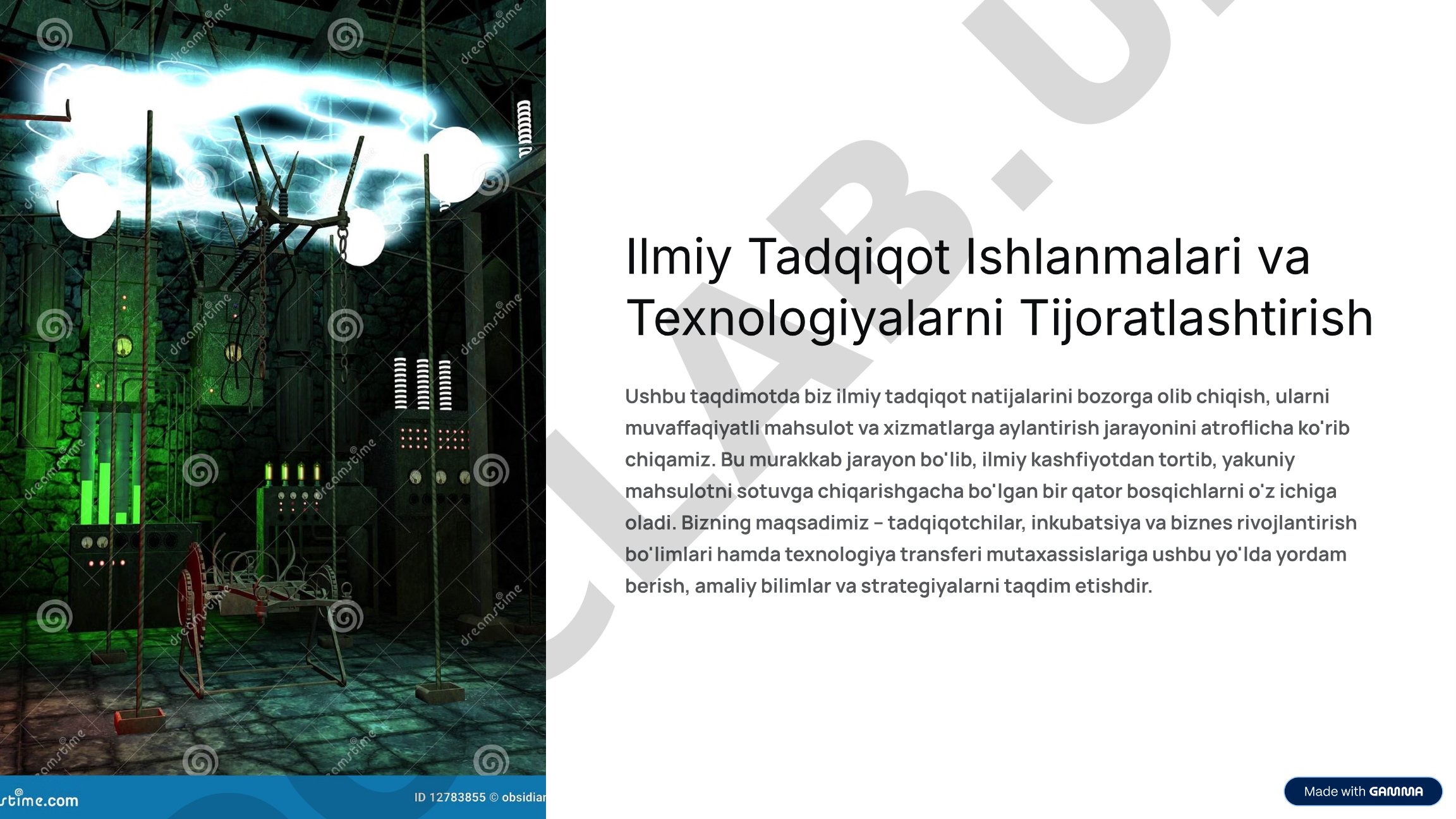 Ilmiy tadqiqot ishlanmalari va texnologiyalarni tijoratlashtirish