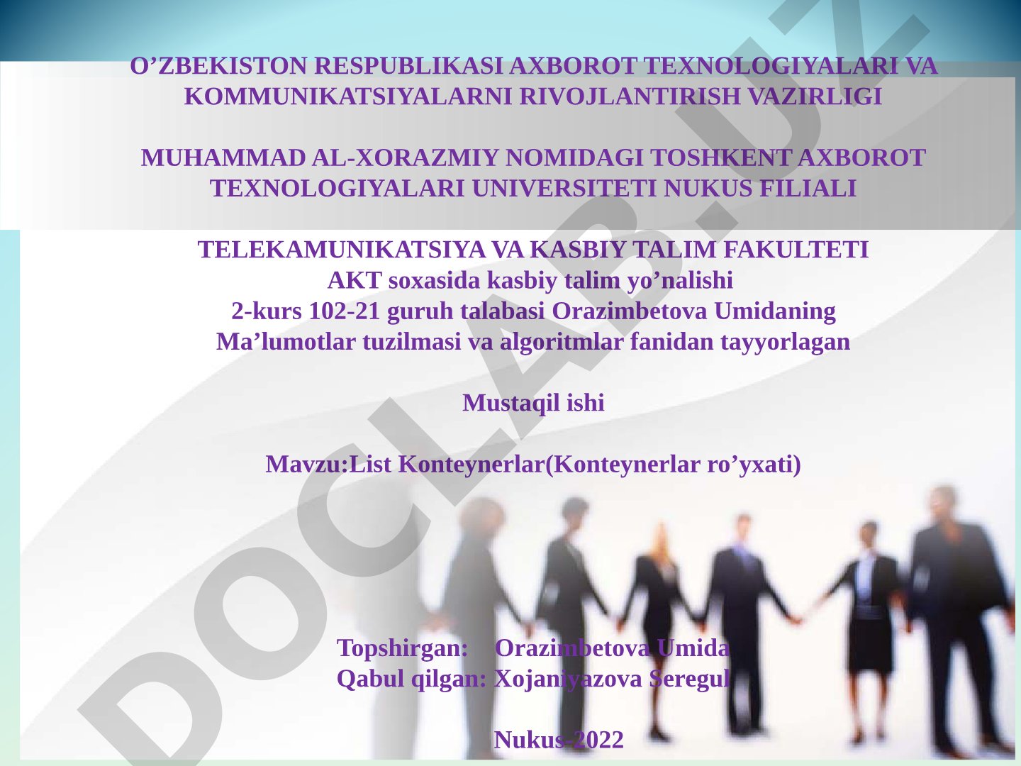 List Konteynerlar (Konteynerlar ro'yxati)