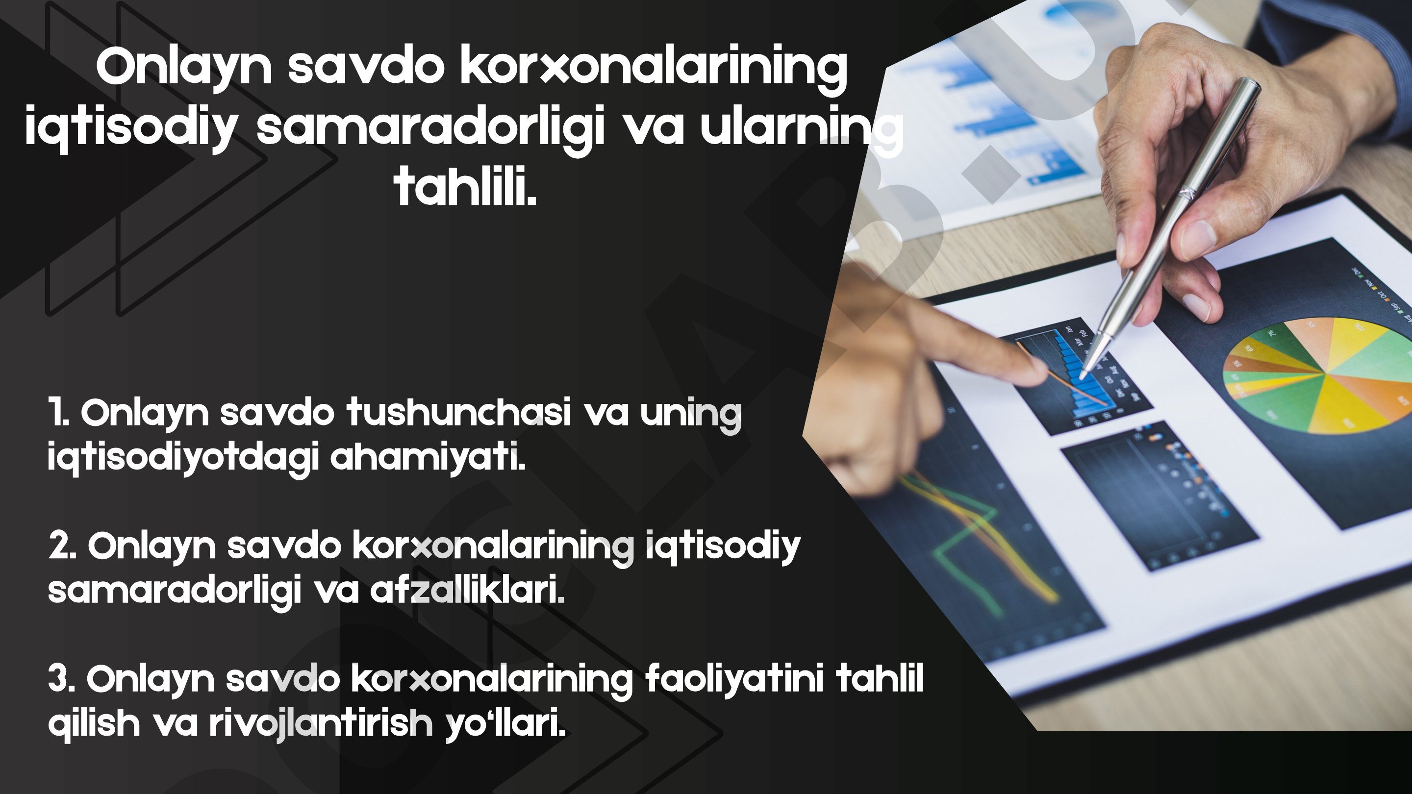 Onlayn savdo korxonalarining iqtisodiy samaradorligi va ularning tahlili