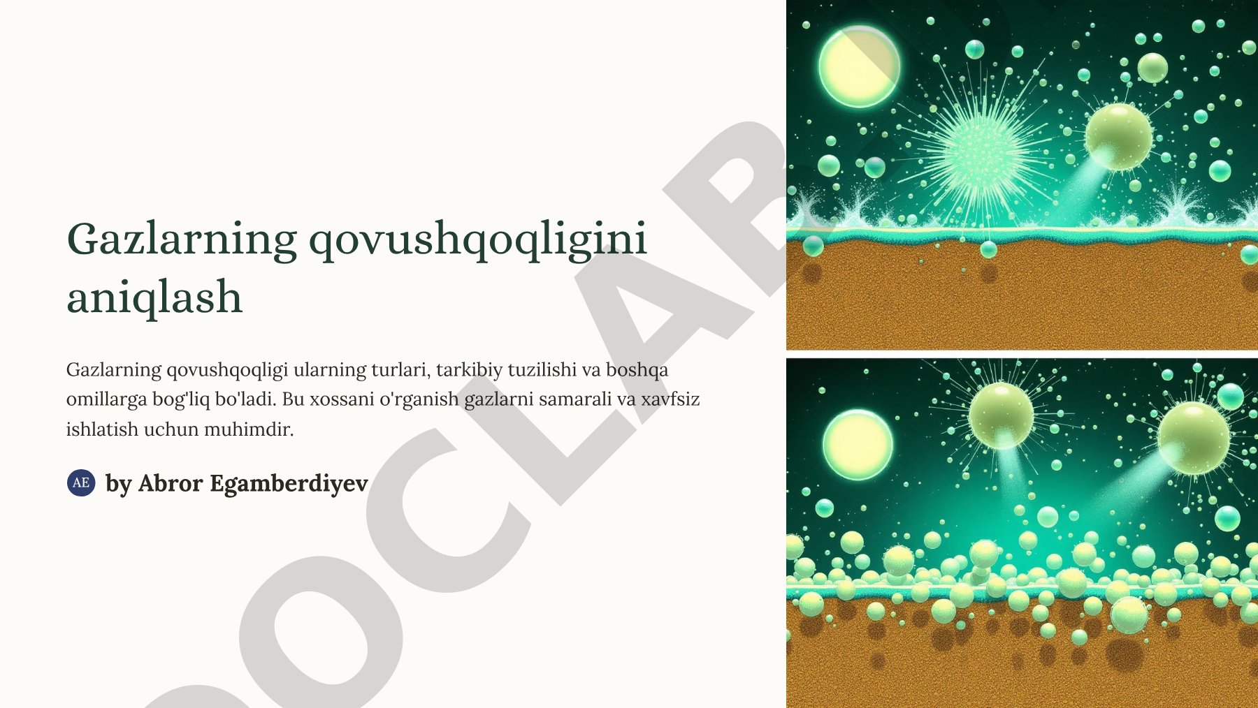 Gazlarning qovushqoqligini aniqlash
