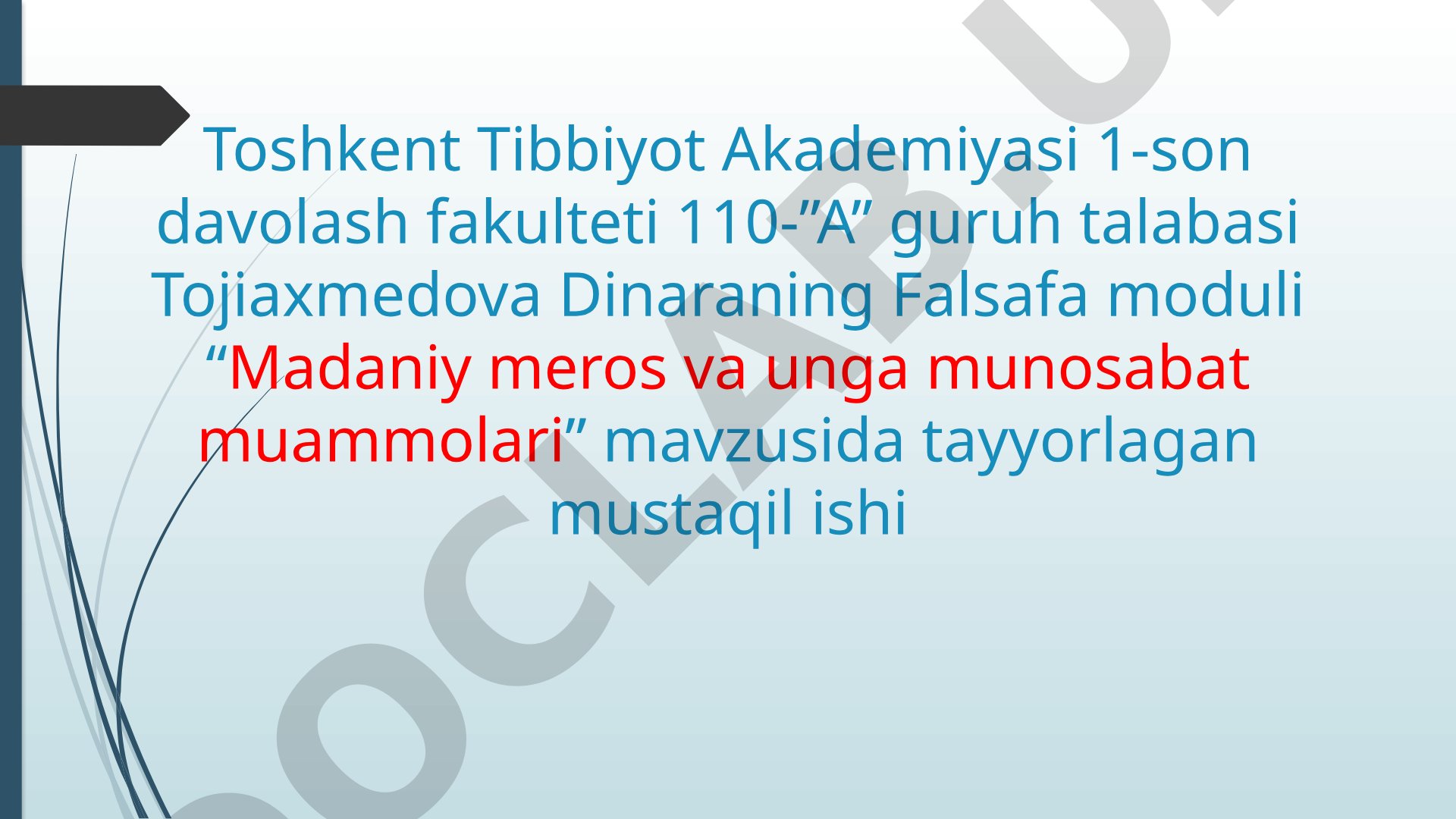 Madaniy meros va unga munosabat muammolari