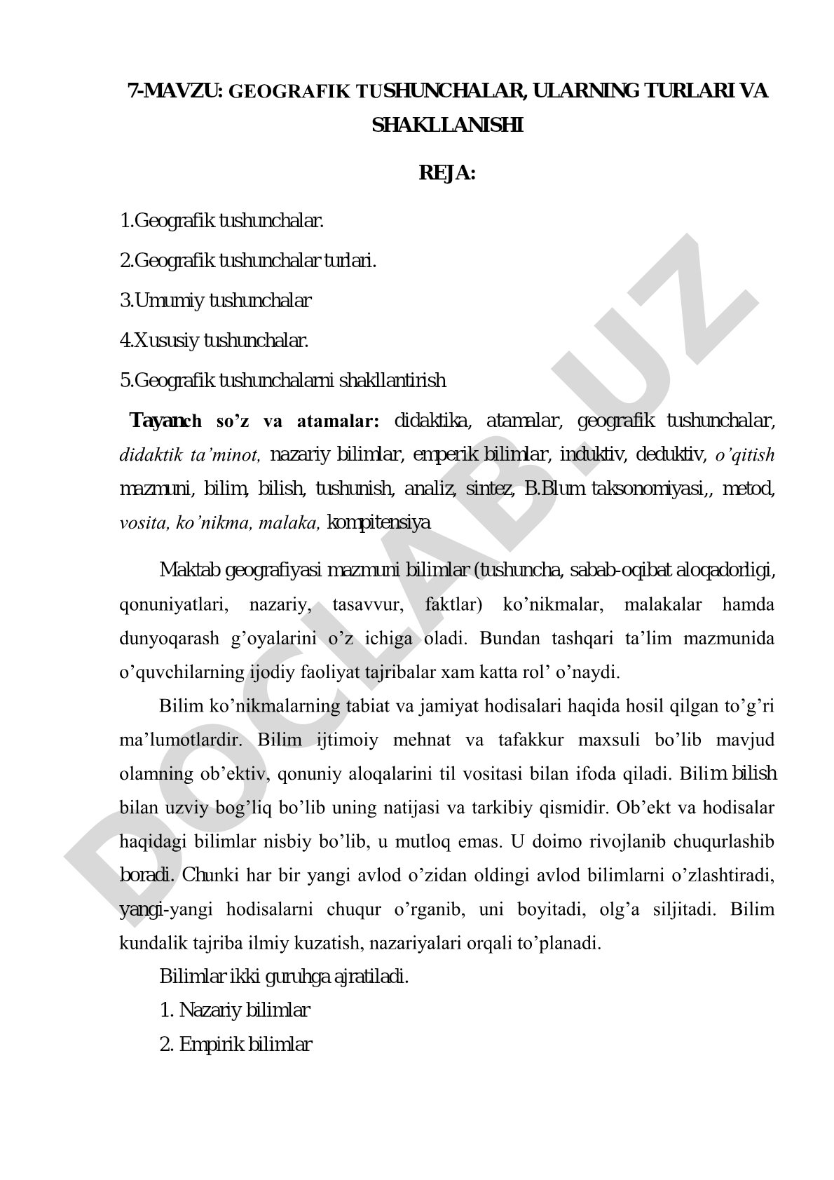 2.Geografik tushunchalar turlari